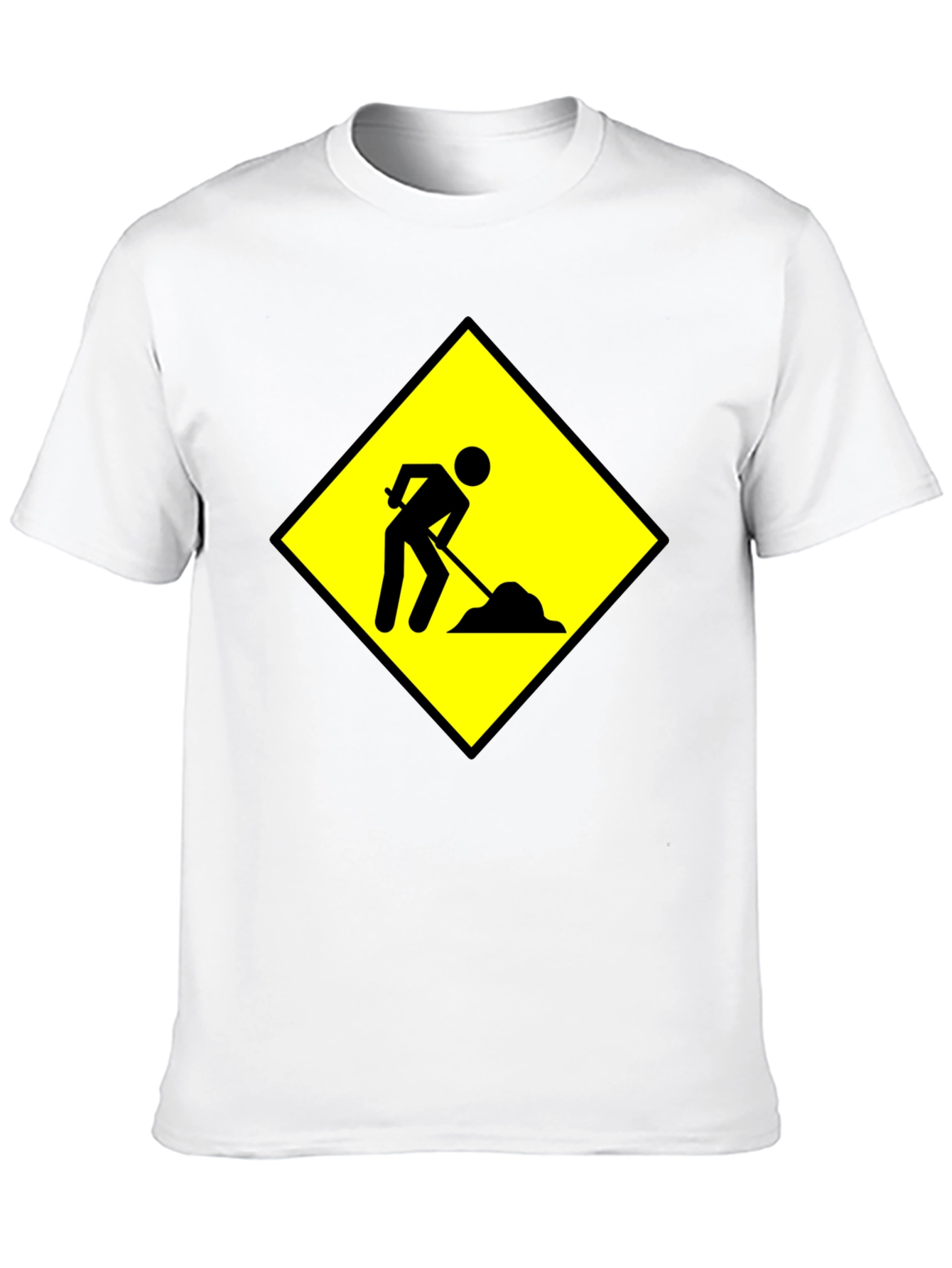 Mens Black Under Construction Graphic T-Shirt