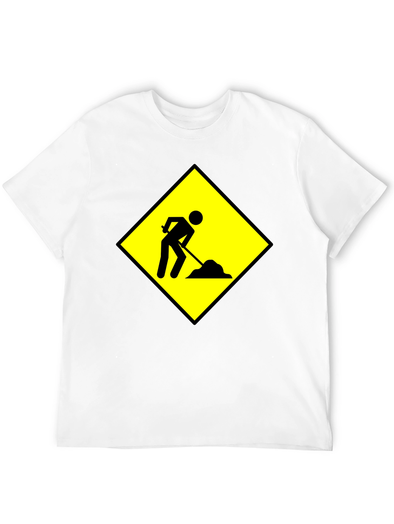 Mens Black Under Construction Graphic T-Shirt