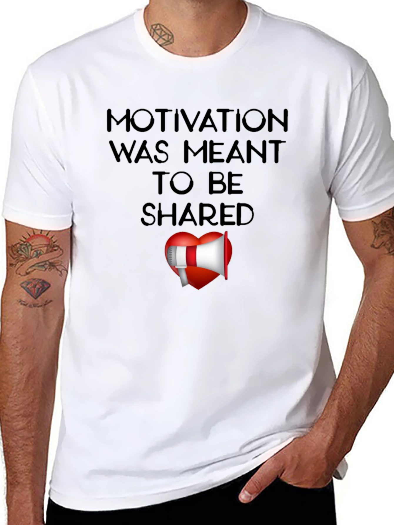 Motivational Shared Heart Graphic T-Shirt