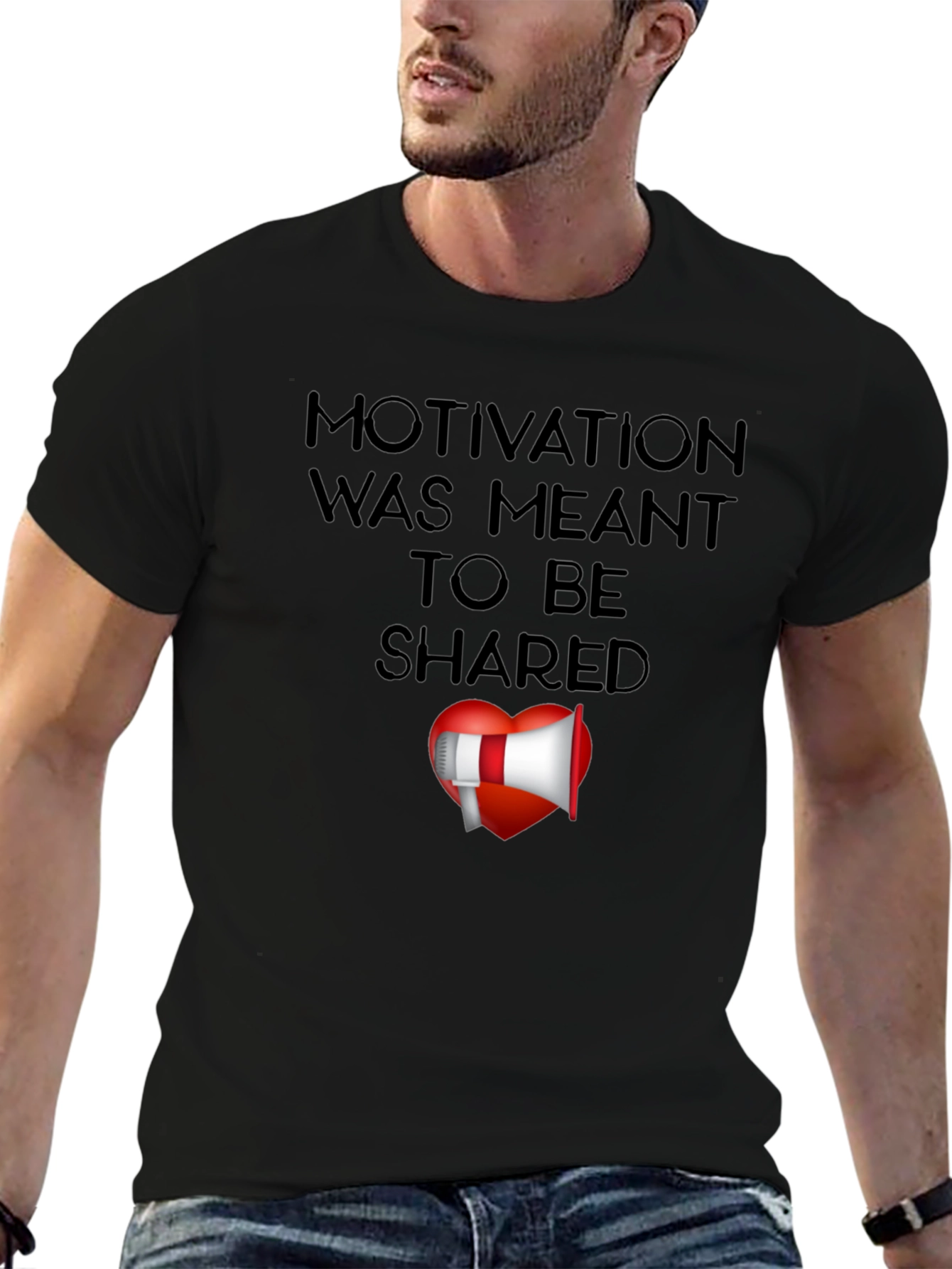 Motivational Shared Heart Graphic T-Shirt