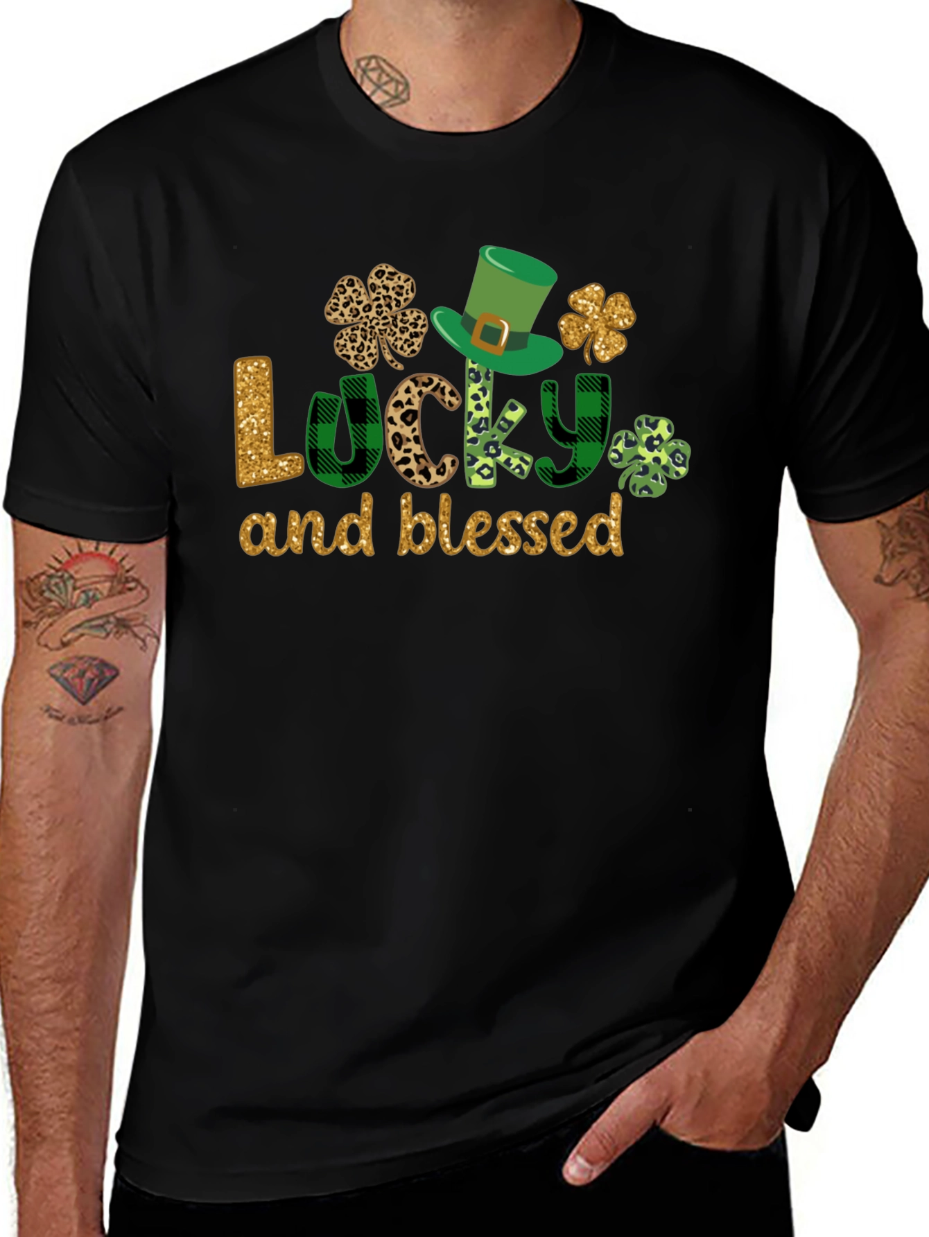 Lucky & Blessed St. Patricks Day Graphic Tee