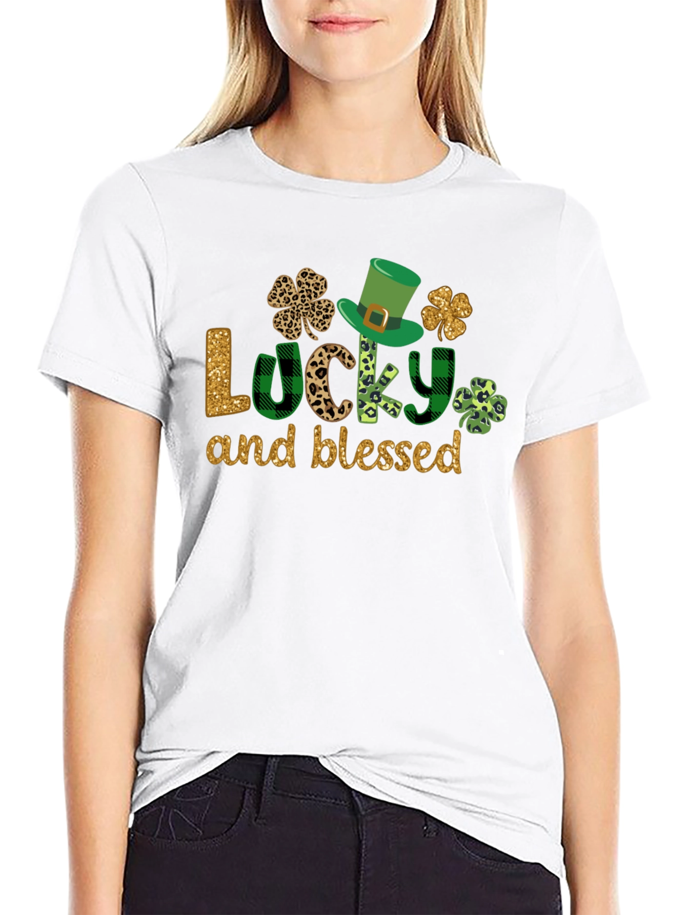 Lucky & Blessed St. Patricks Day Graphic Tee