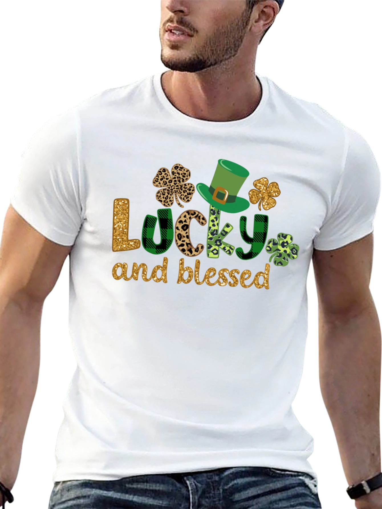 Lucky & Blessed St. Patricks Day Graphic Tee