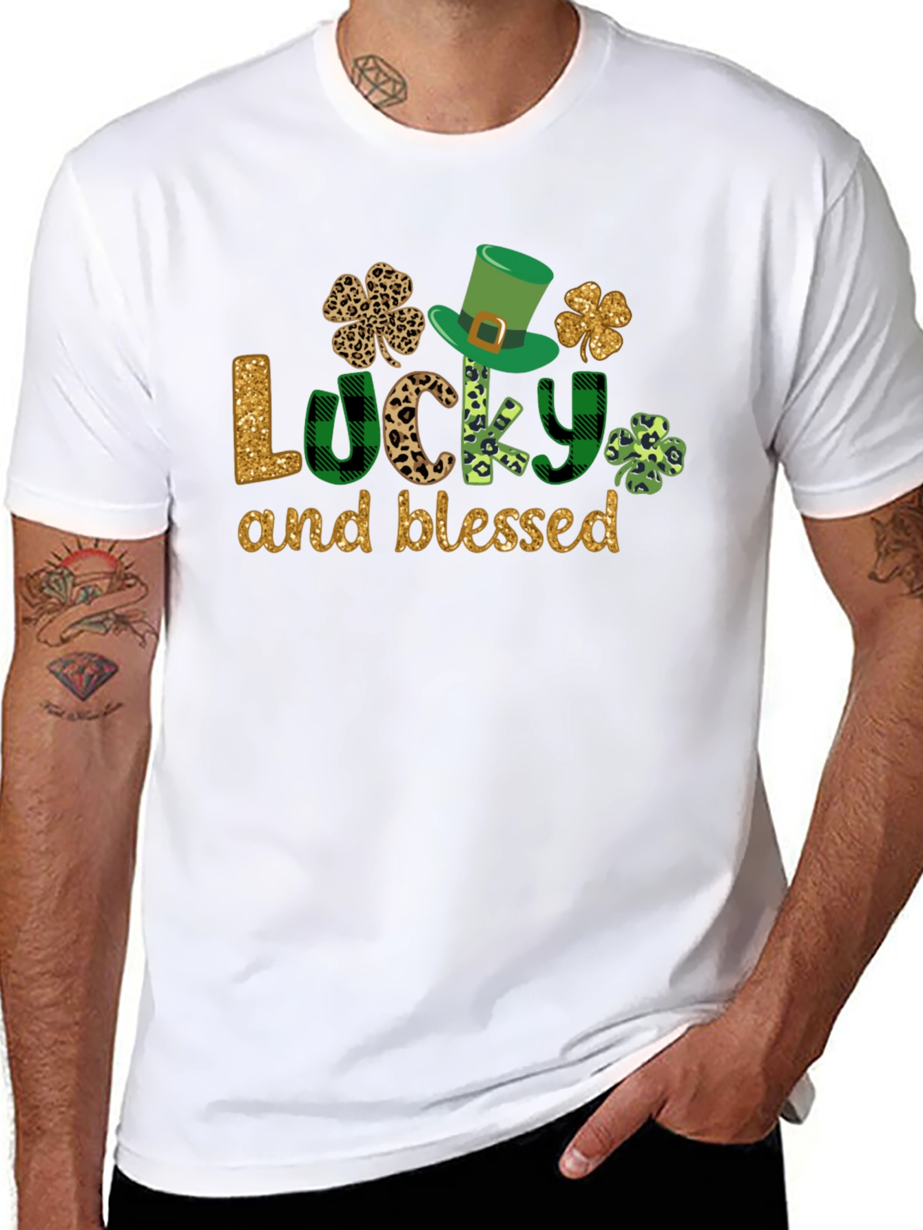 Lucky & Blessed St. Patricks Day Graphic Tee