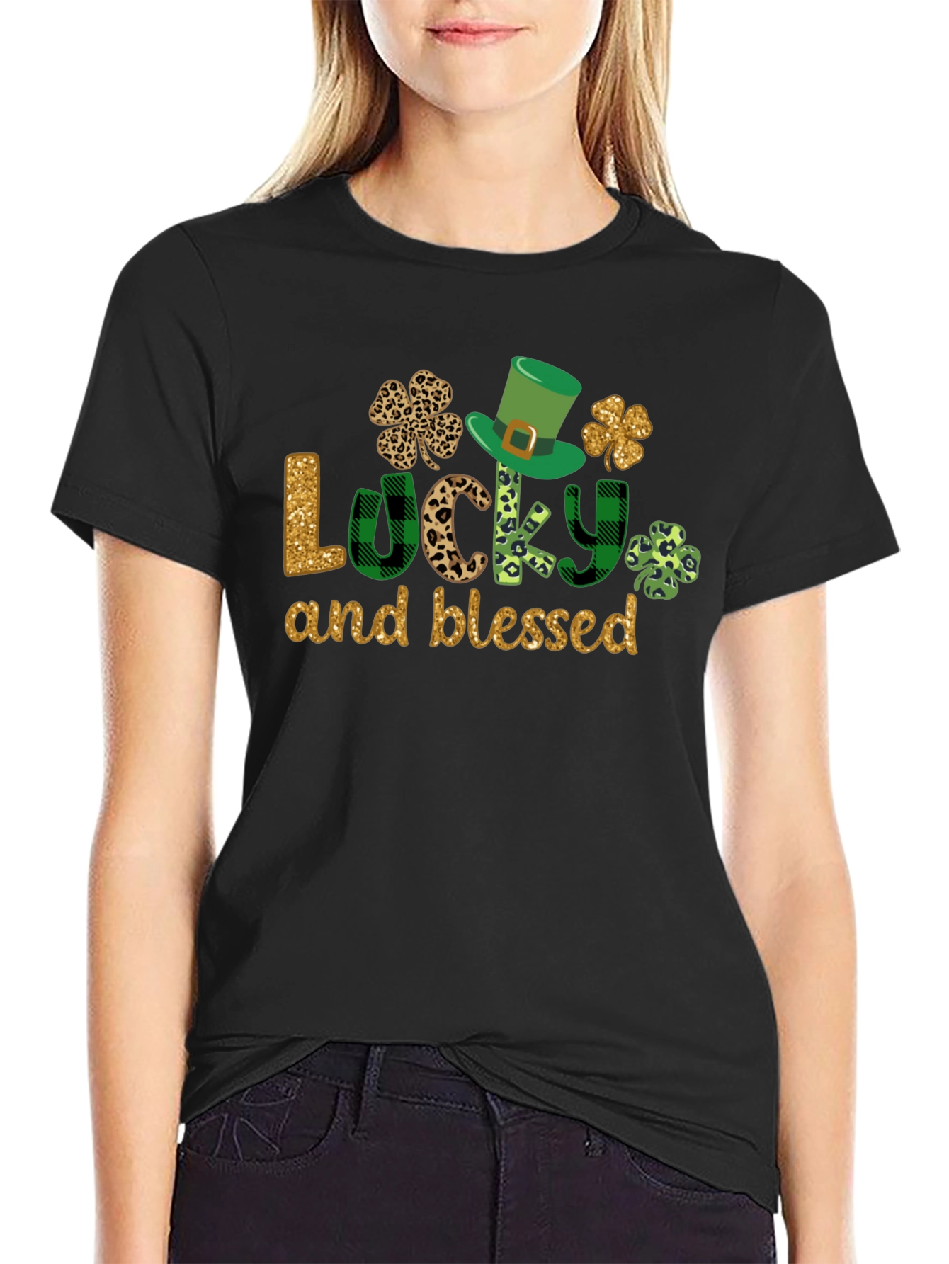 Lucky & Blessed St. Patricks Day Graphic Tee