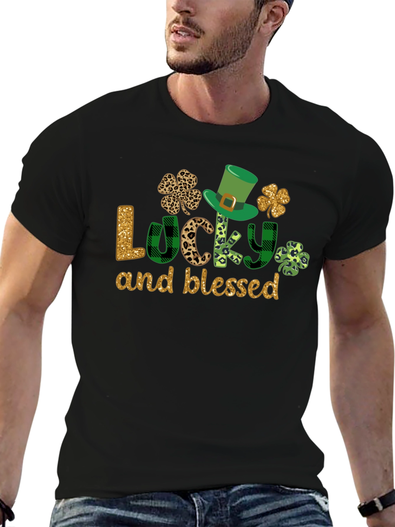 Lucky & Blessed St. Patricks Day Graphic Tee