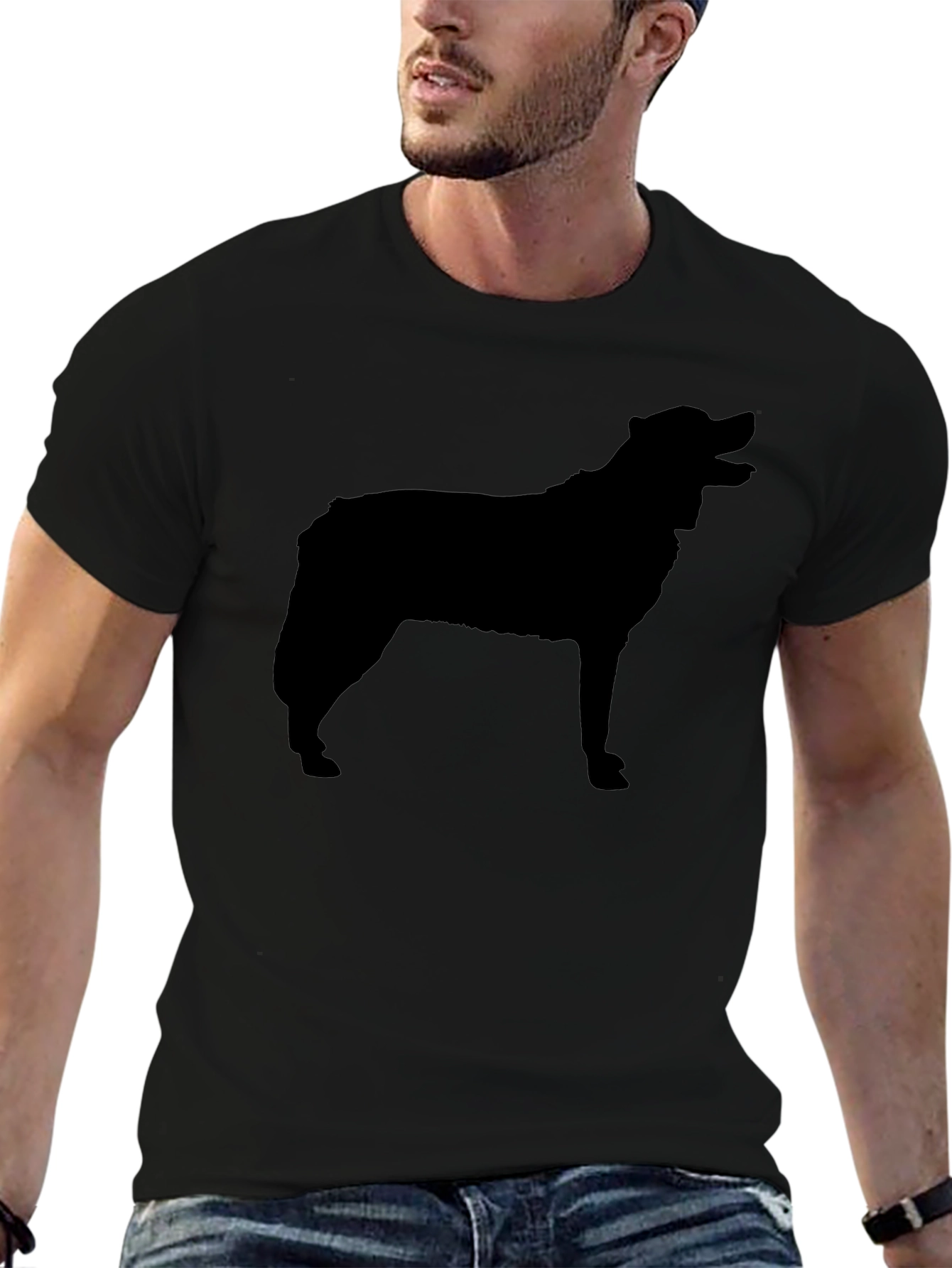 Dog Silhouette Black T-Shirt