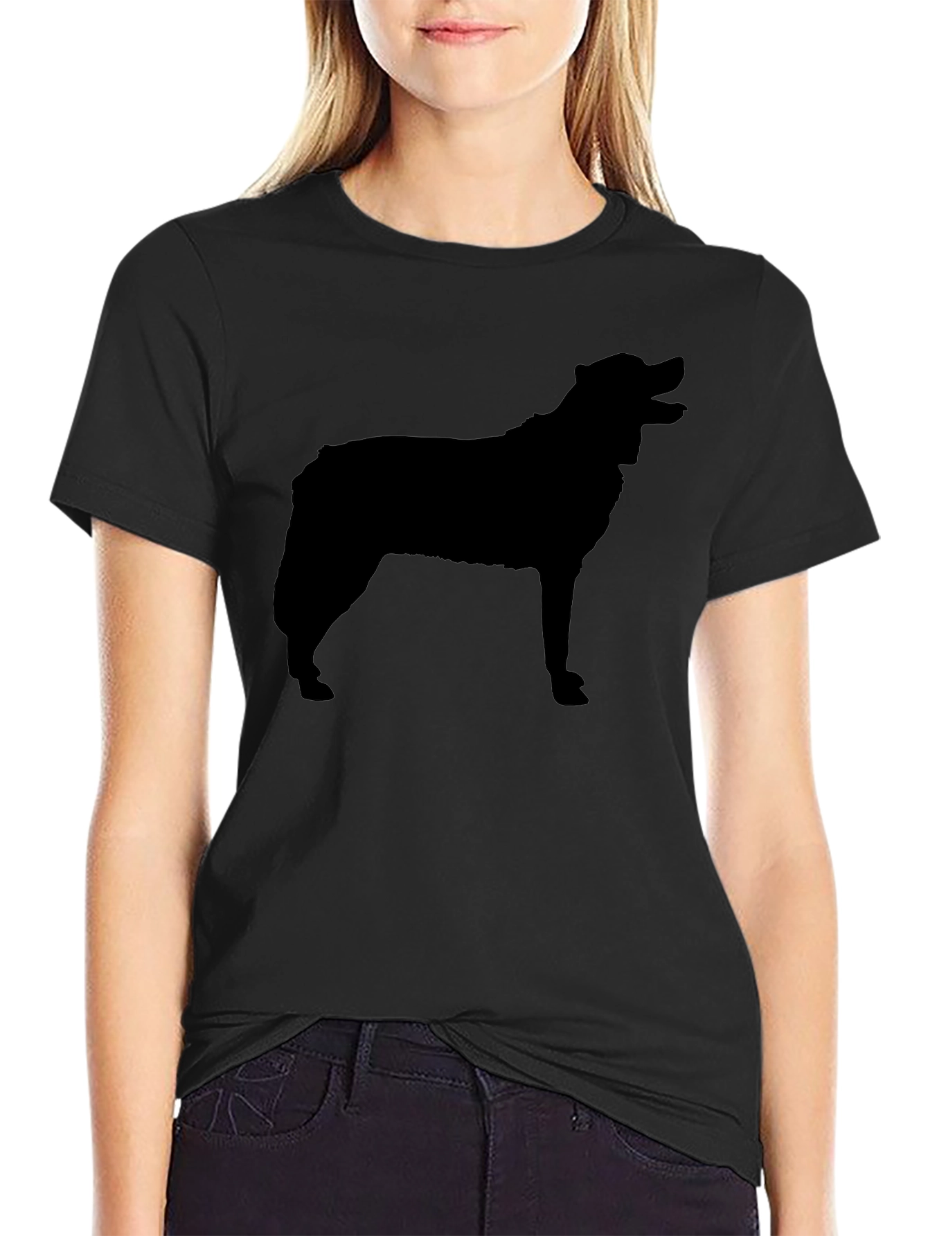 Dog Silhouette Black T-Shirt