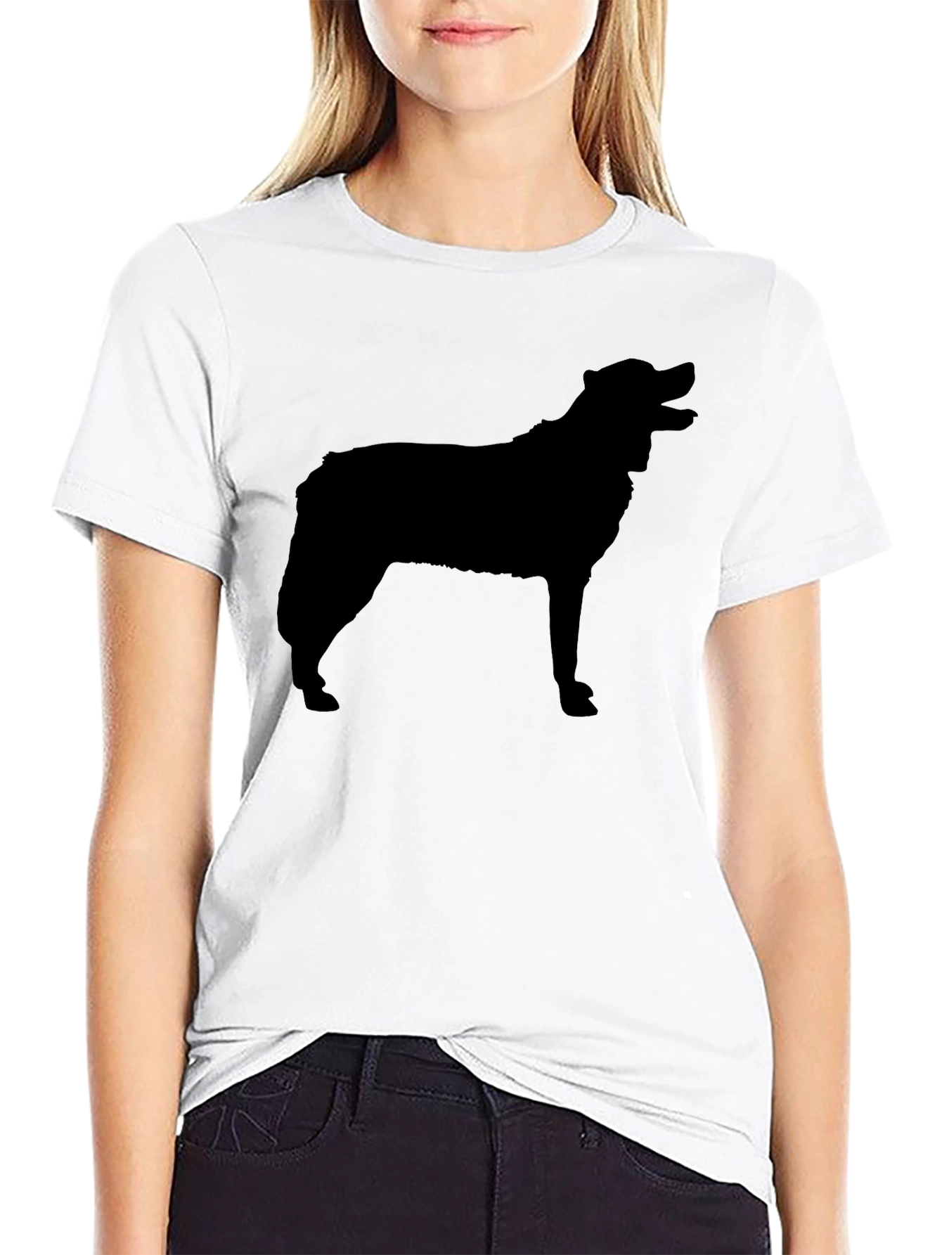 Dog Silhouette Black T-Shirt