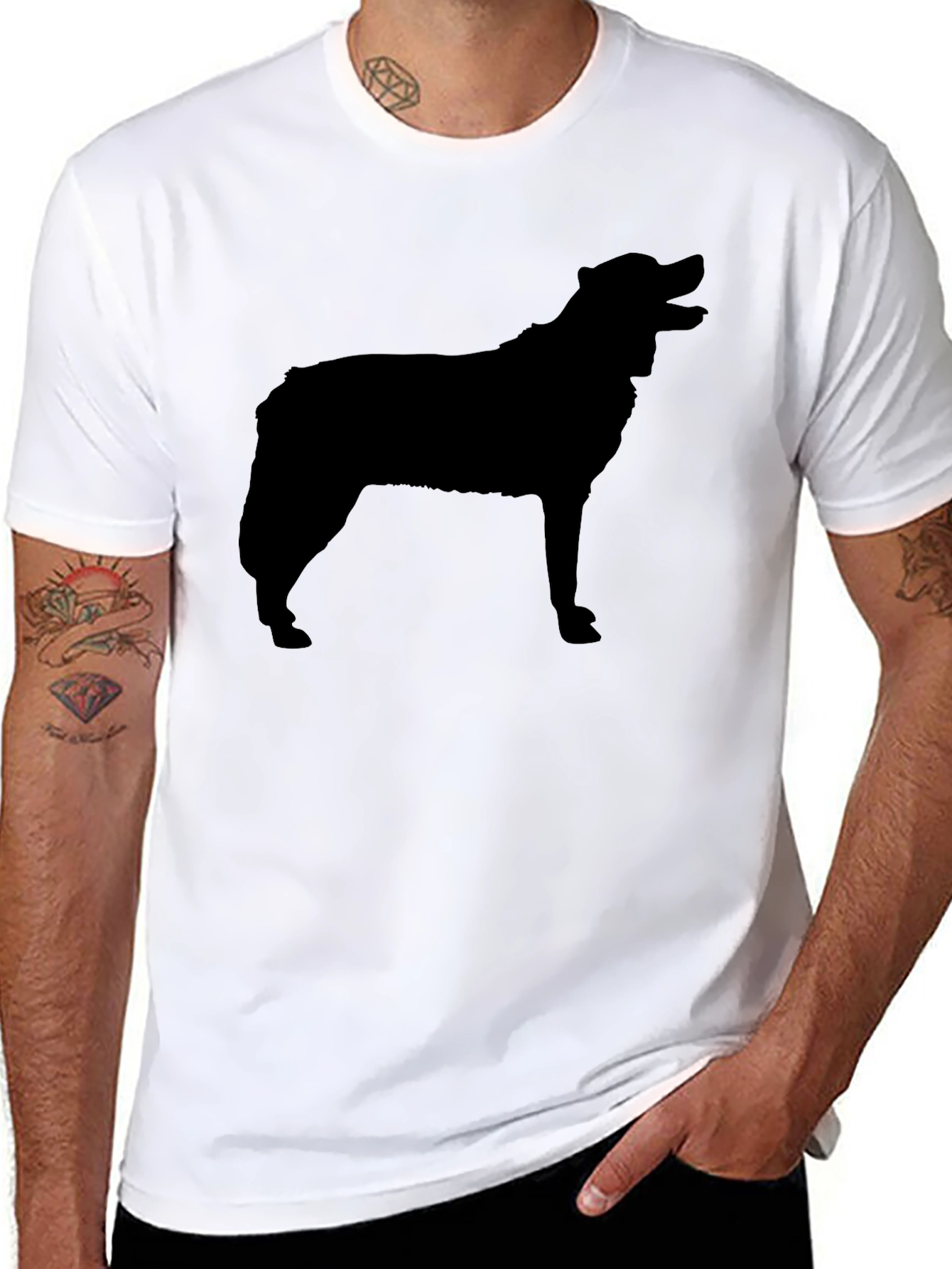 Dog Silhouette Black T-Shirt