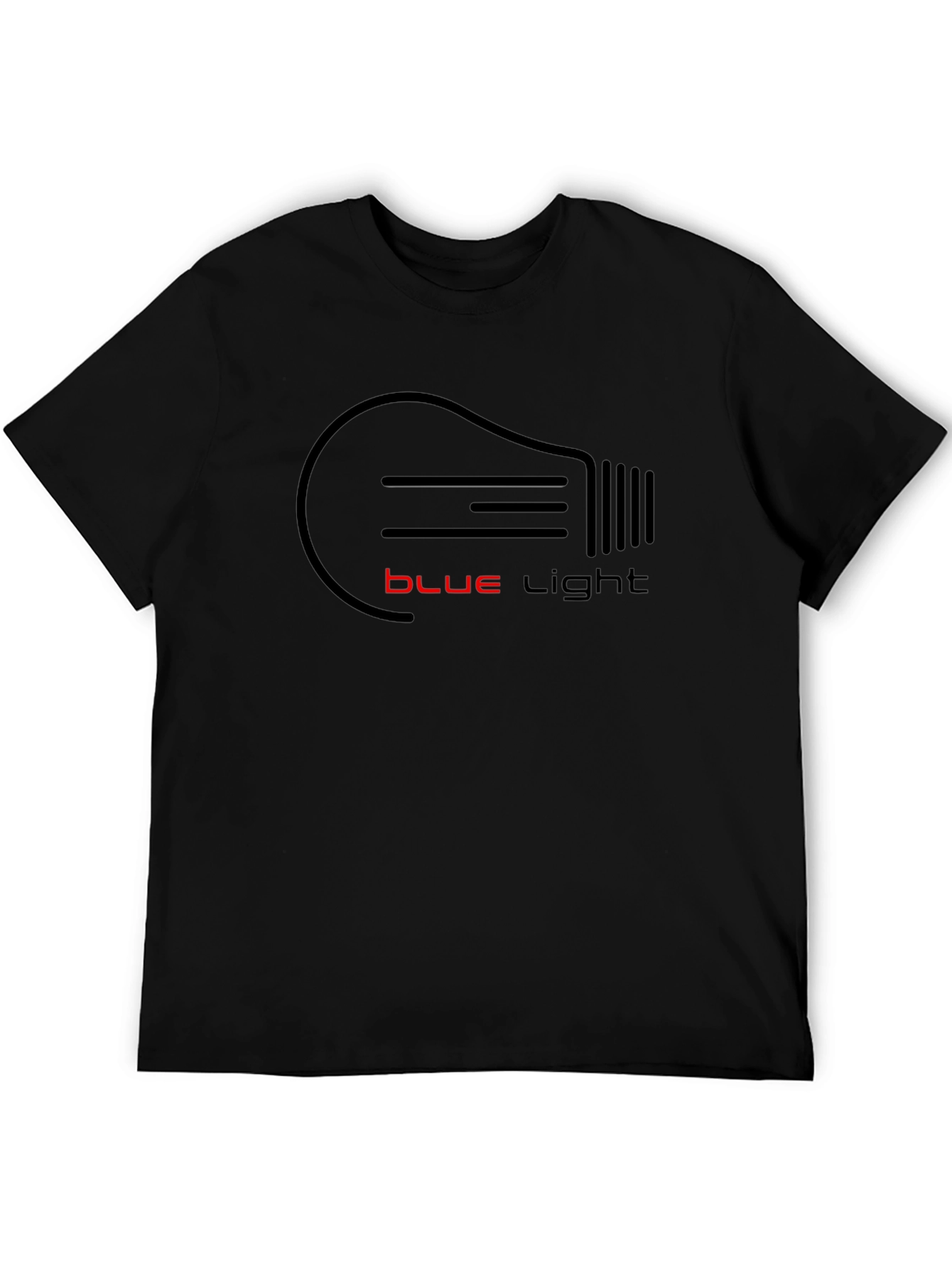 Blue Light Graphic Tee - Black Cotton T-Shirt