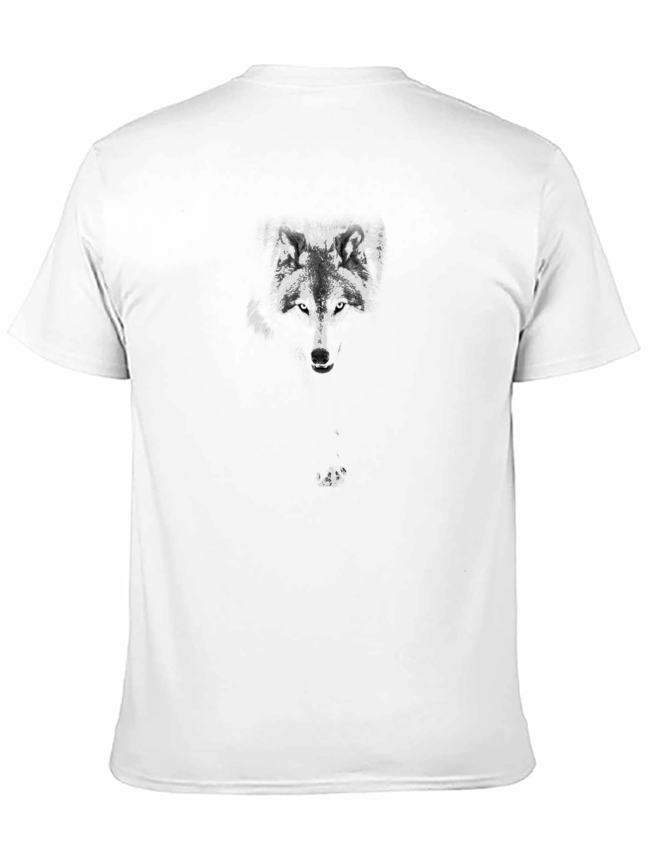 Wolf Graphic Print Mens Black T-Shirt