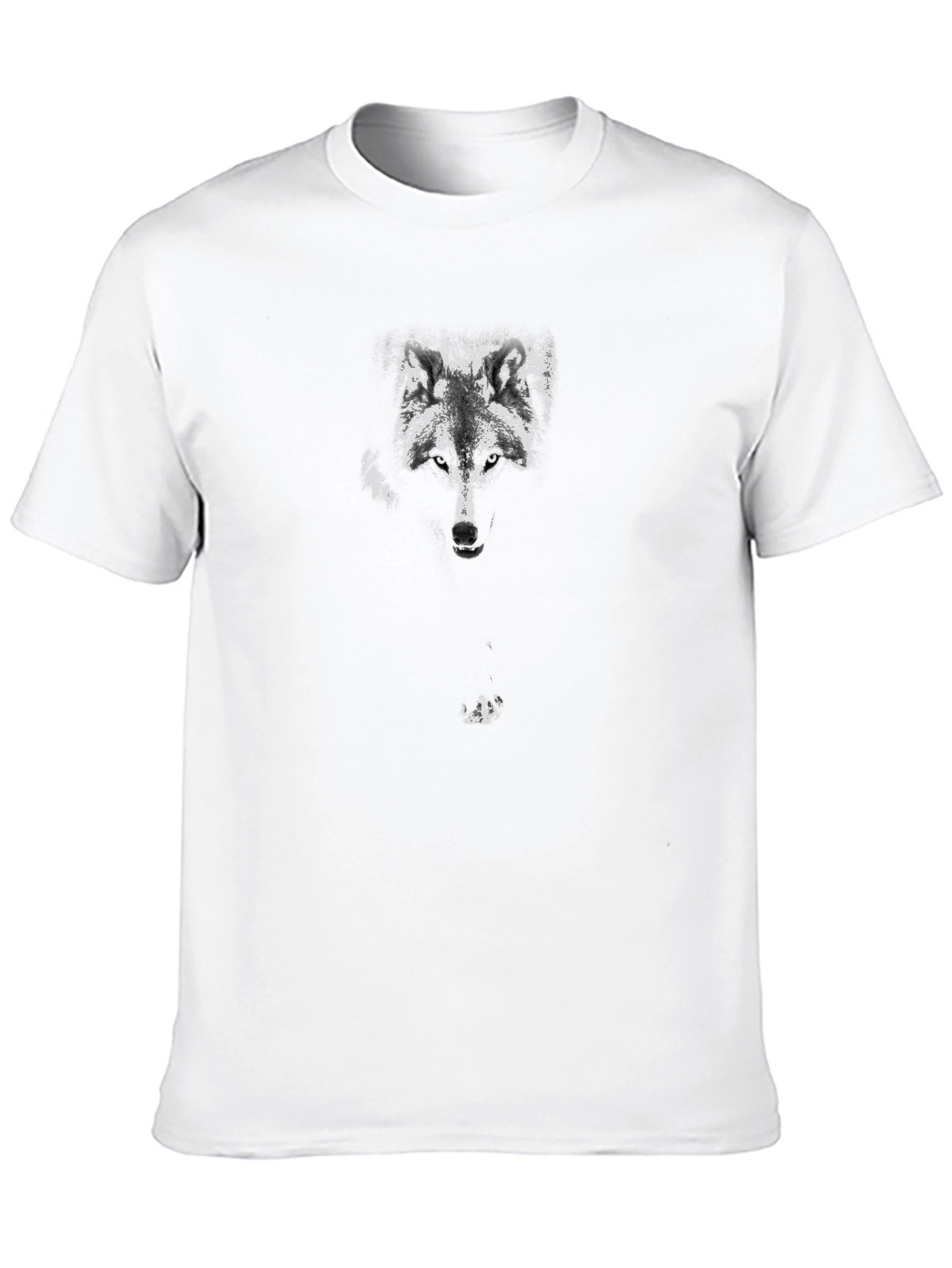 Wolf Graphic Print Mens Black T-Shirt