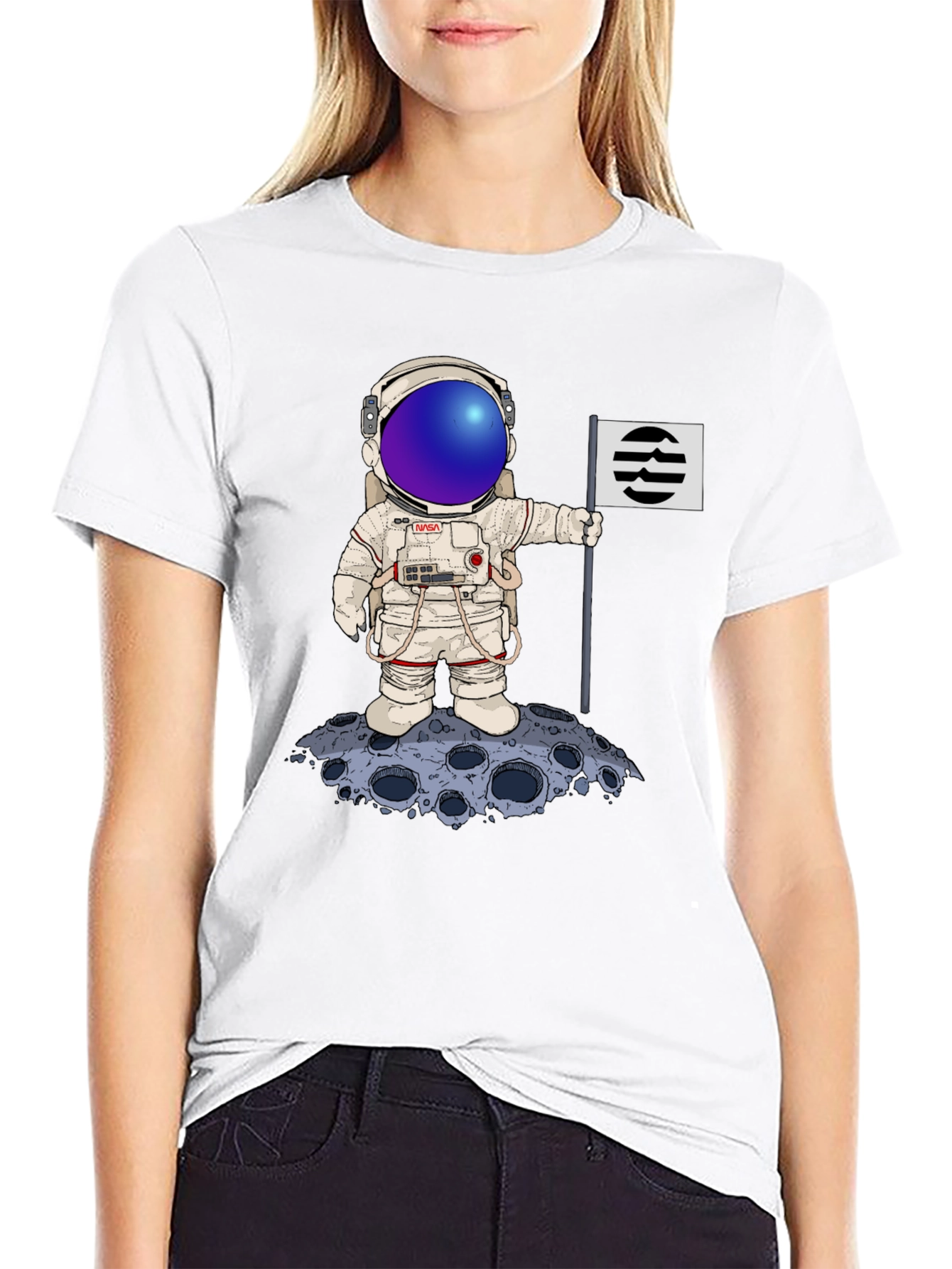 Astronaut Flag T-Shirt - Space Graphic Tee