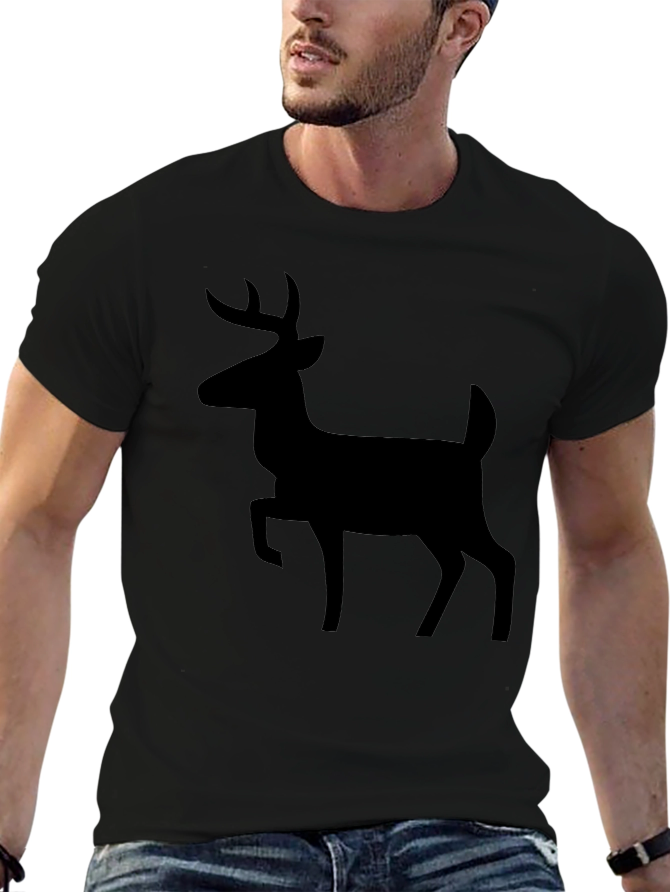 Deer Silhouette Black T-Shirt