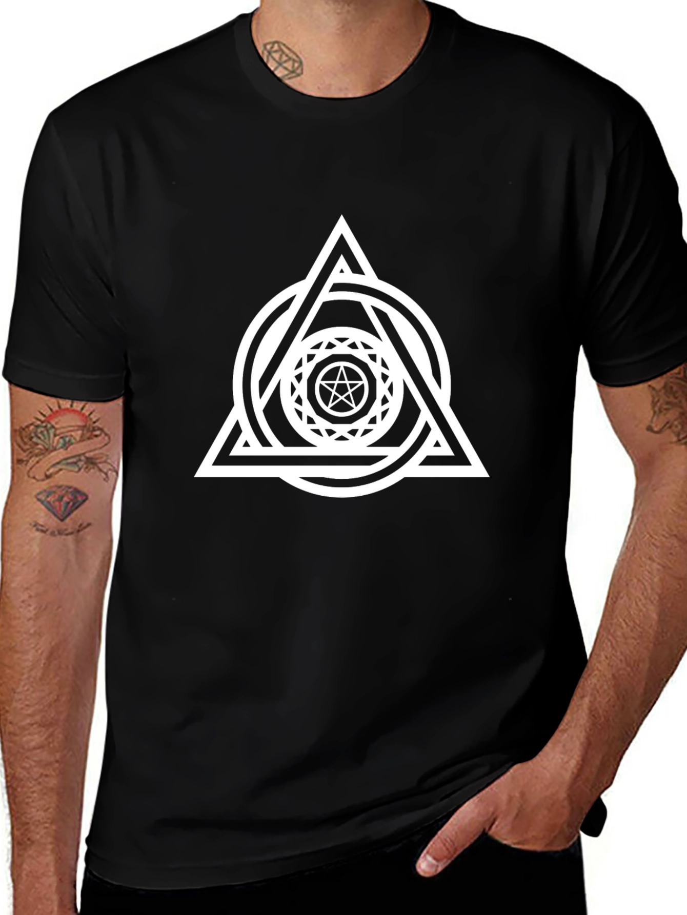 Occult Symbol Graphic Tee - Black