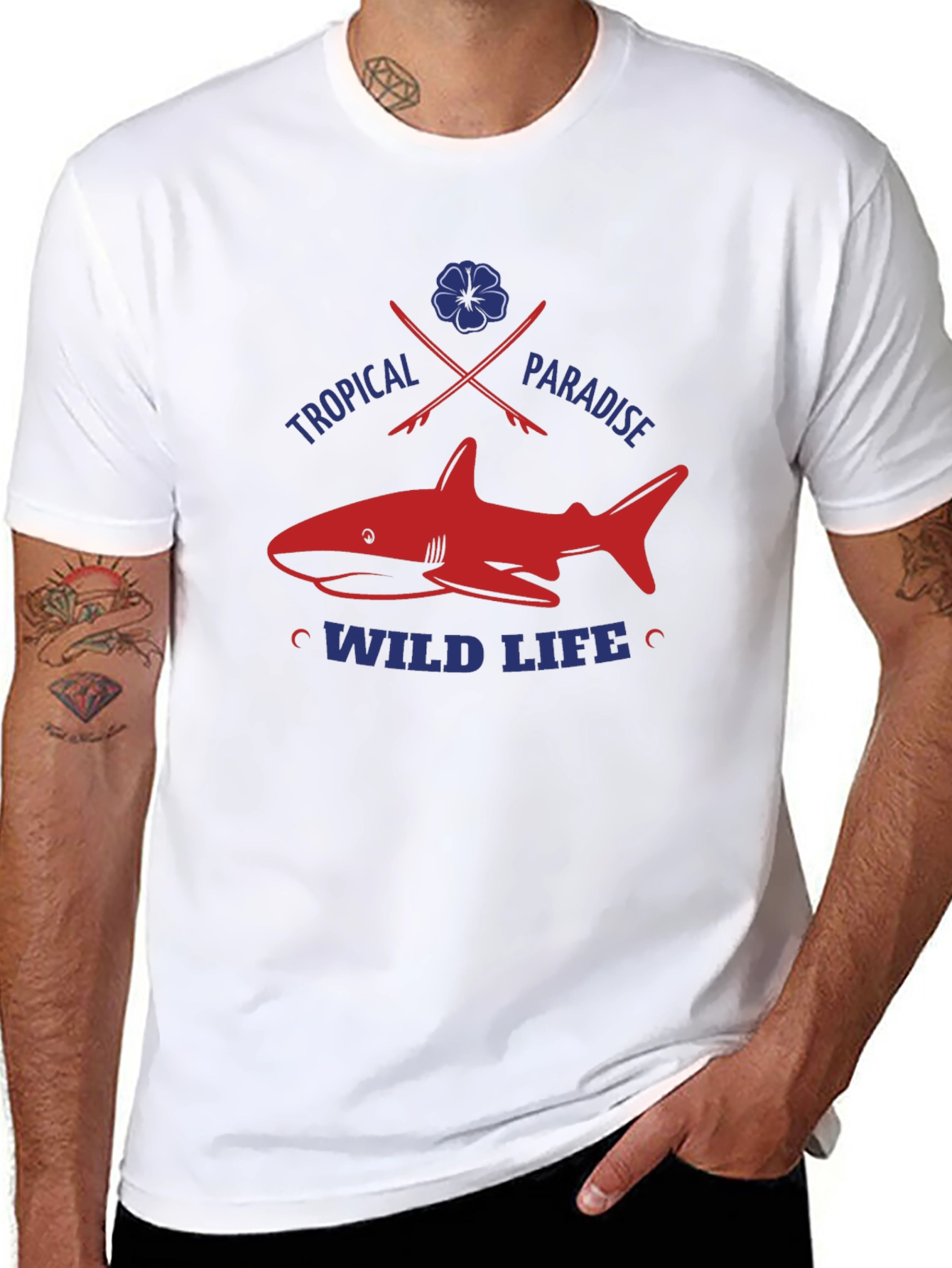 Tropical Shark Graphic Tee