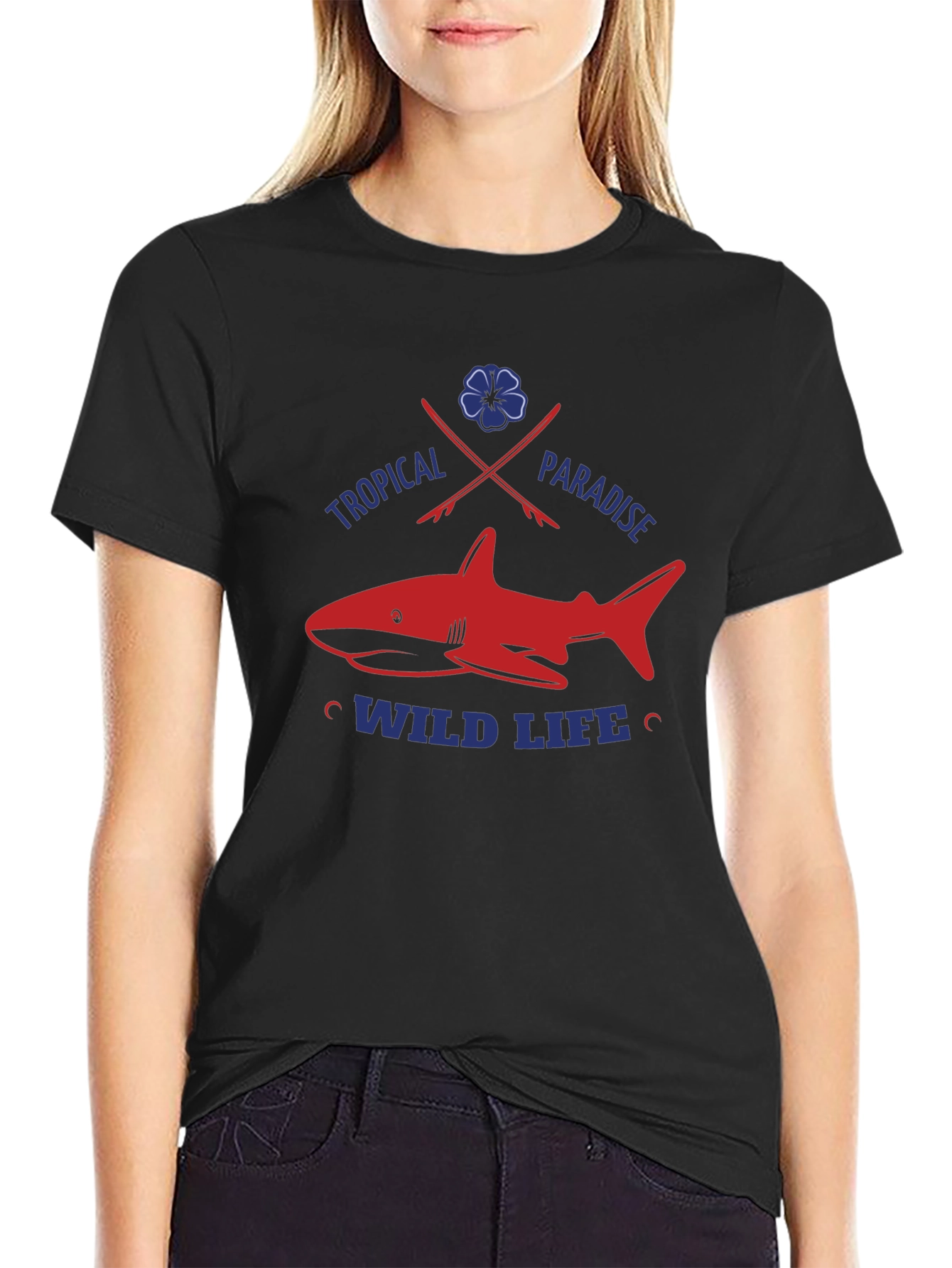 Tropical Shark Graphic Tee