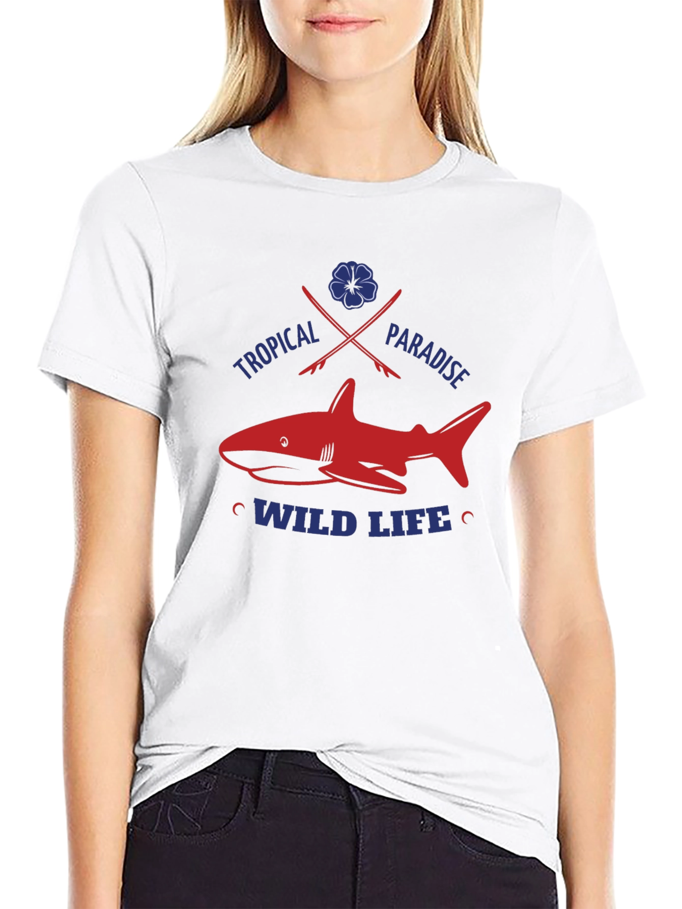 Tropical Shark Graphic Tee