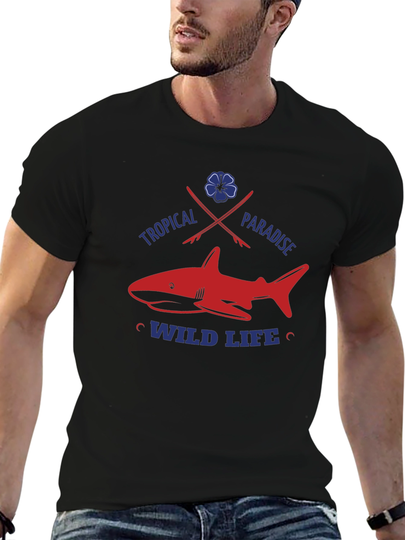 Tropical Shark Graphic Tee