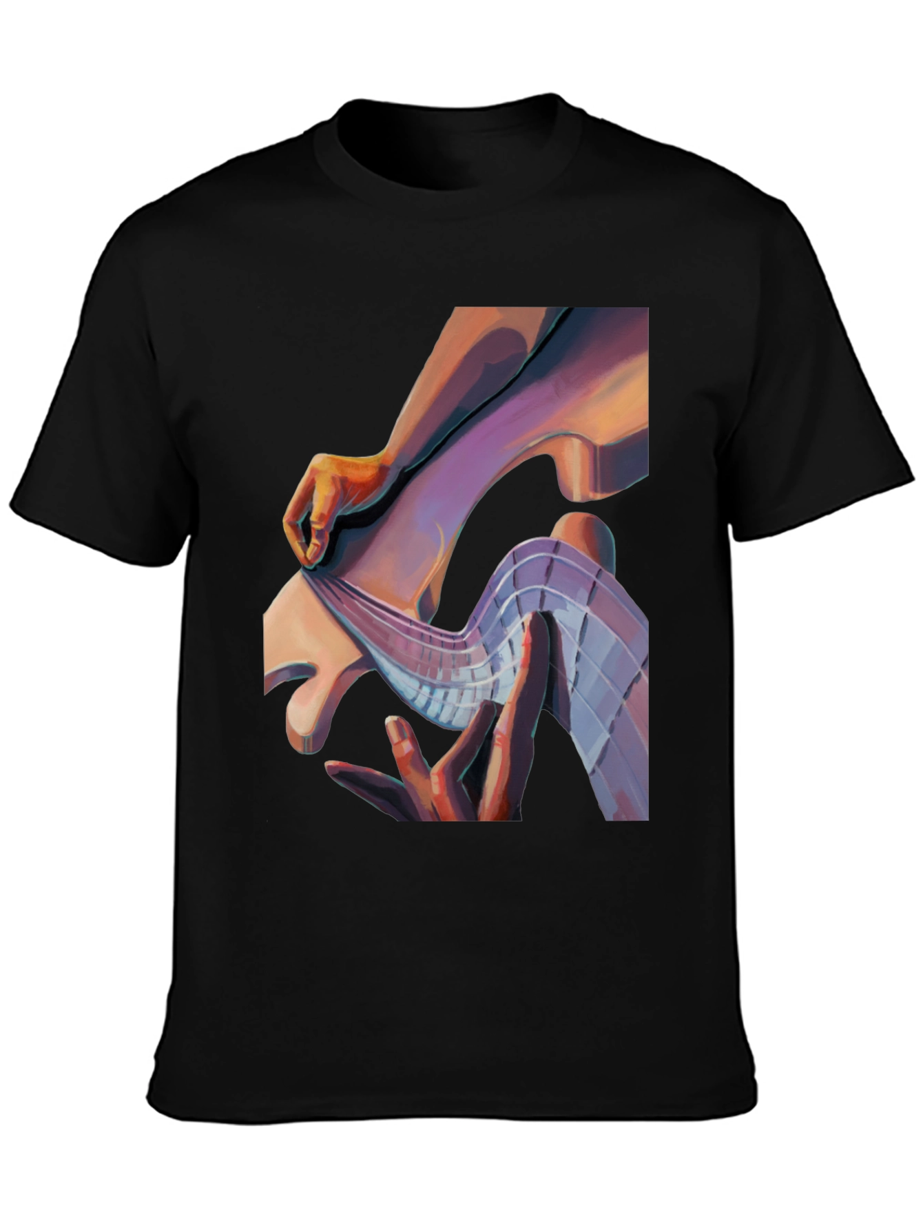 Abstract Hand Graphic Print Black T-Shirt