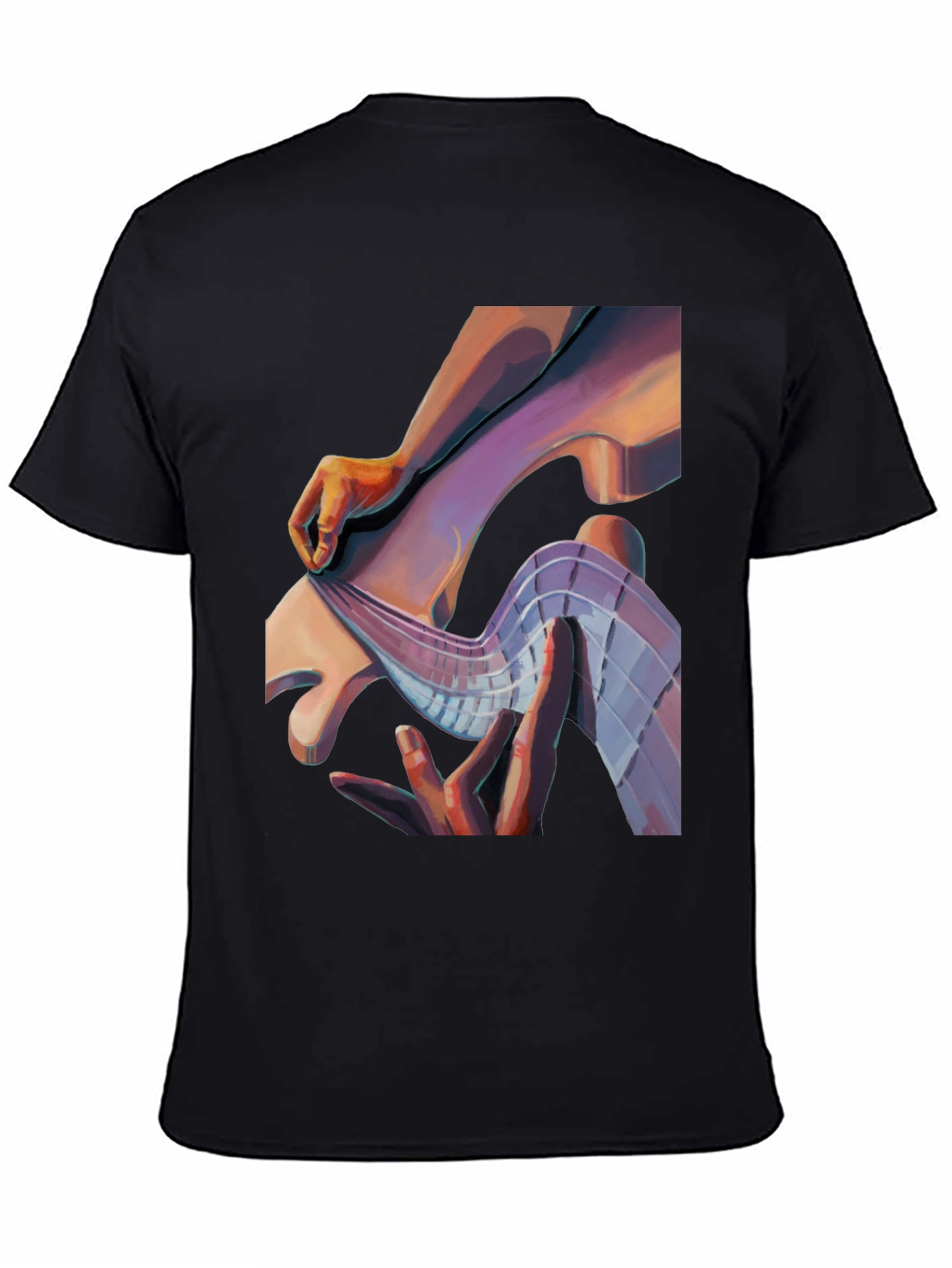 Abstract Hand Graphic Print Black T-Shirt
