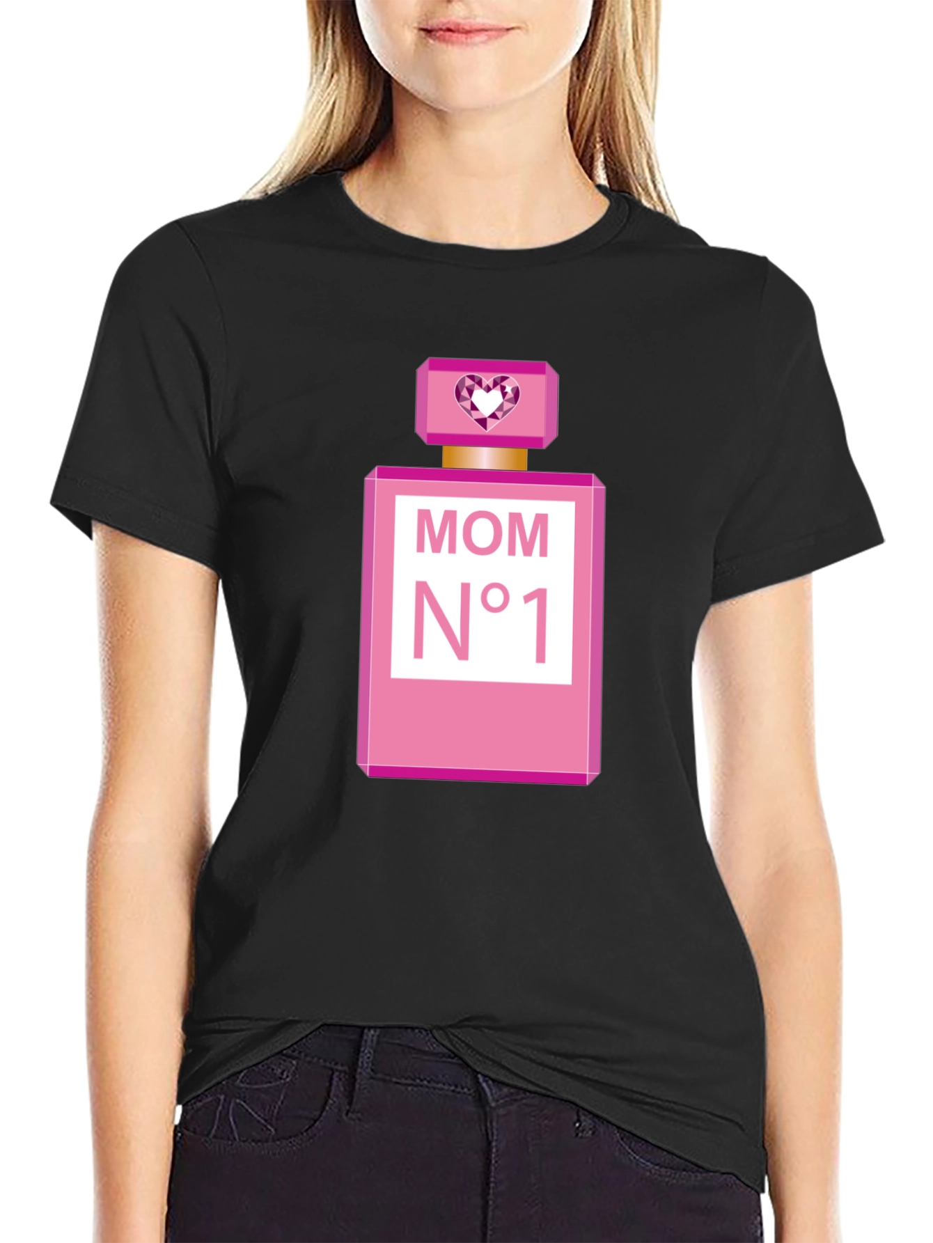 Mom N°1 Perfume Bottle Black T-Shirt