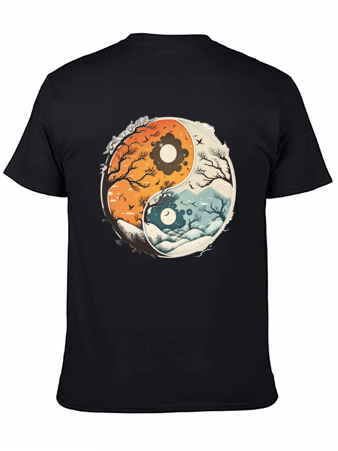 Yin Yang Nature Graphic Tee - Balance & Harmony