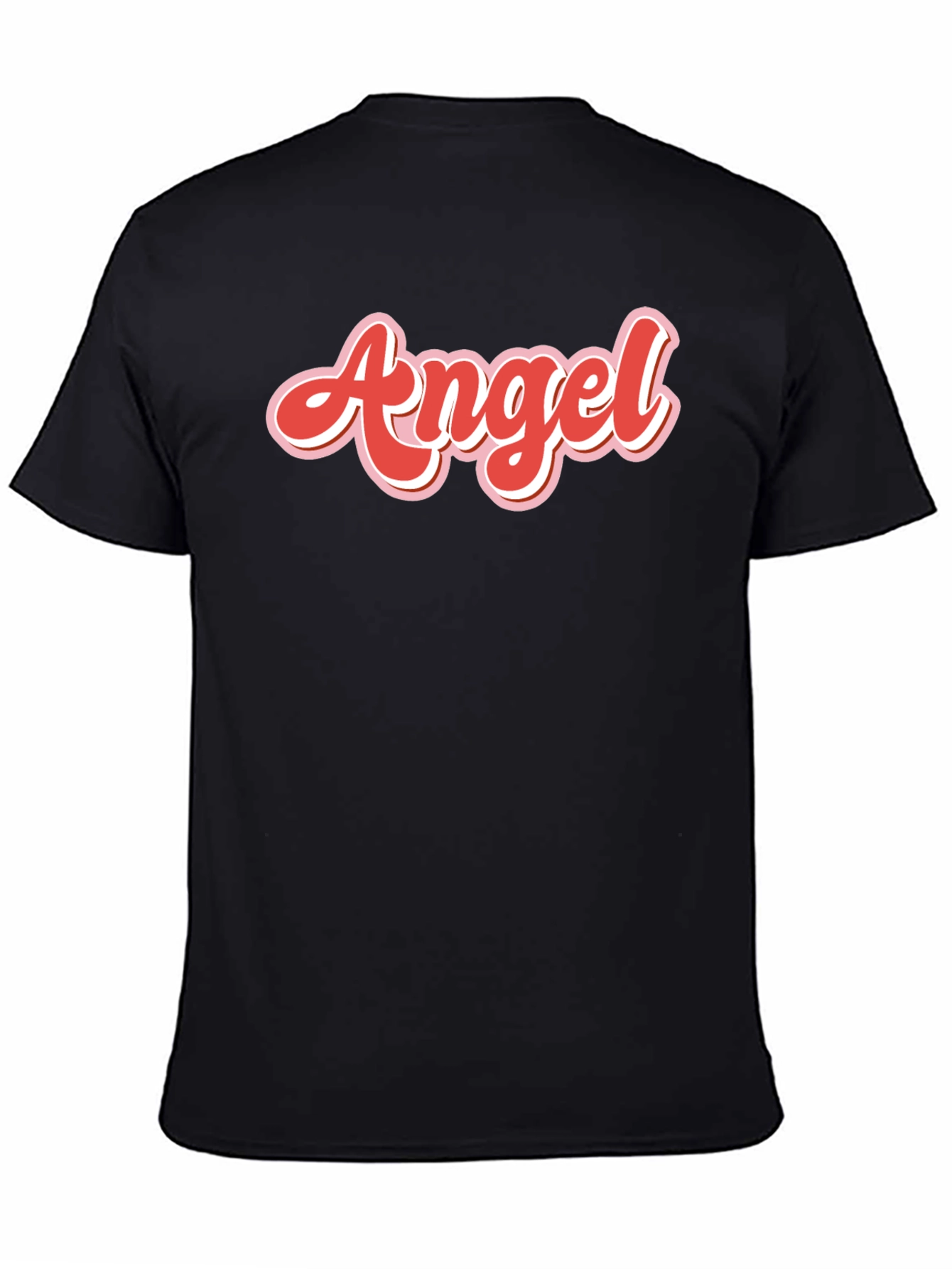 Angel Graphic Print Mens Black T-Shirt
