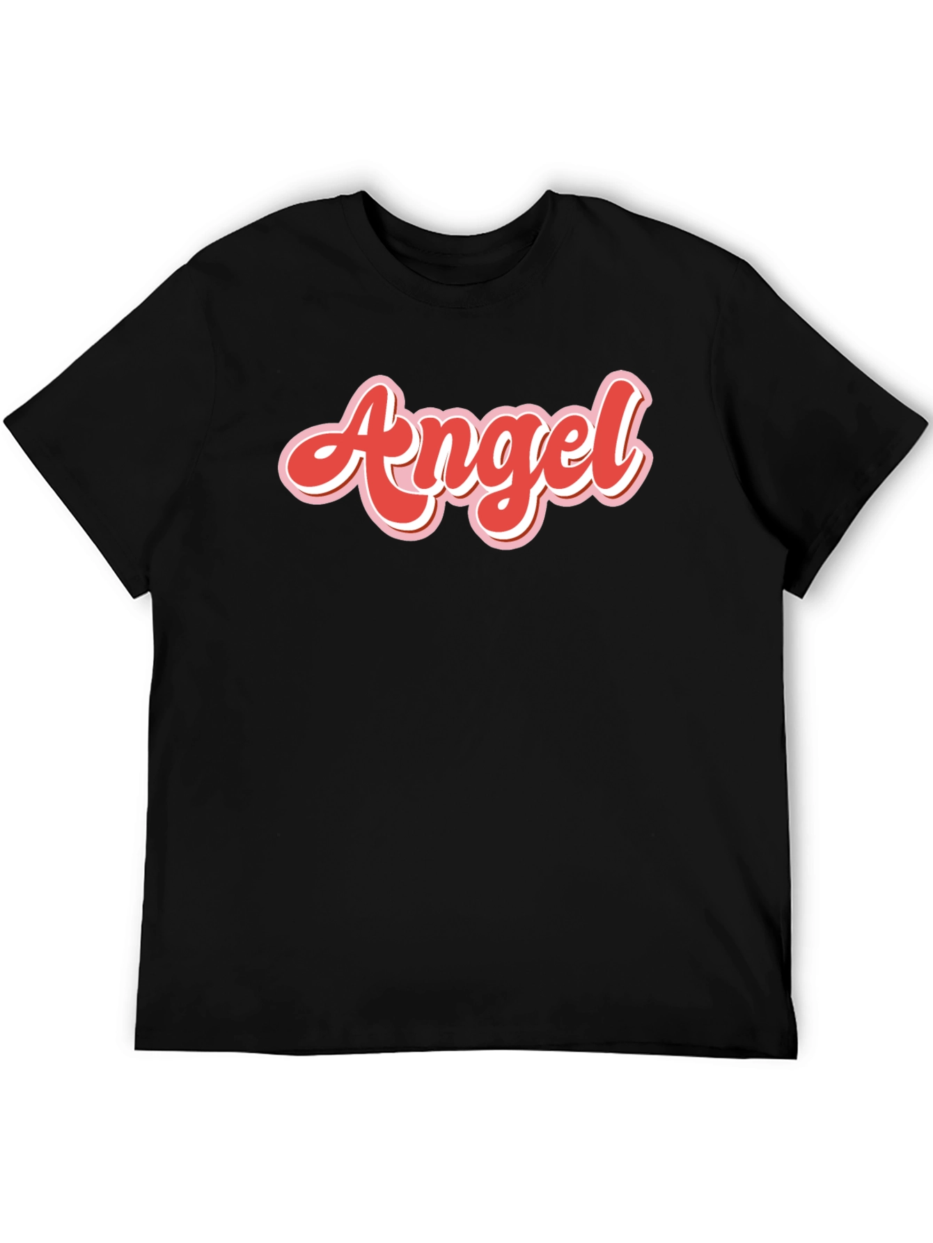 Angel Graphic Print Mens Black T-Shirt