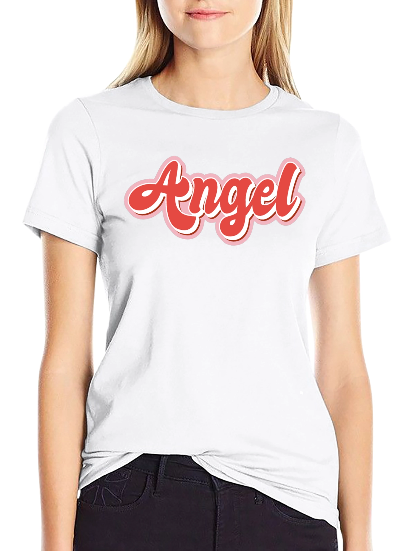 Angel Graphic Print Mens Black T-Shirt