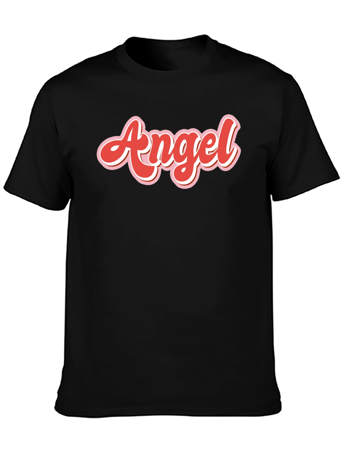 Angel Graphic Print Mens Black T-Shirt