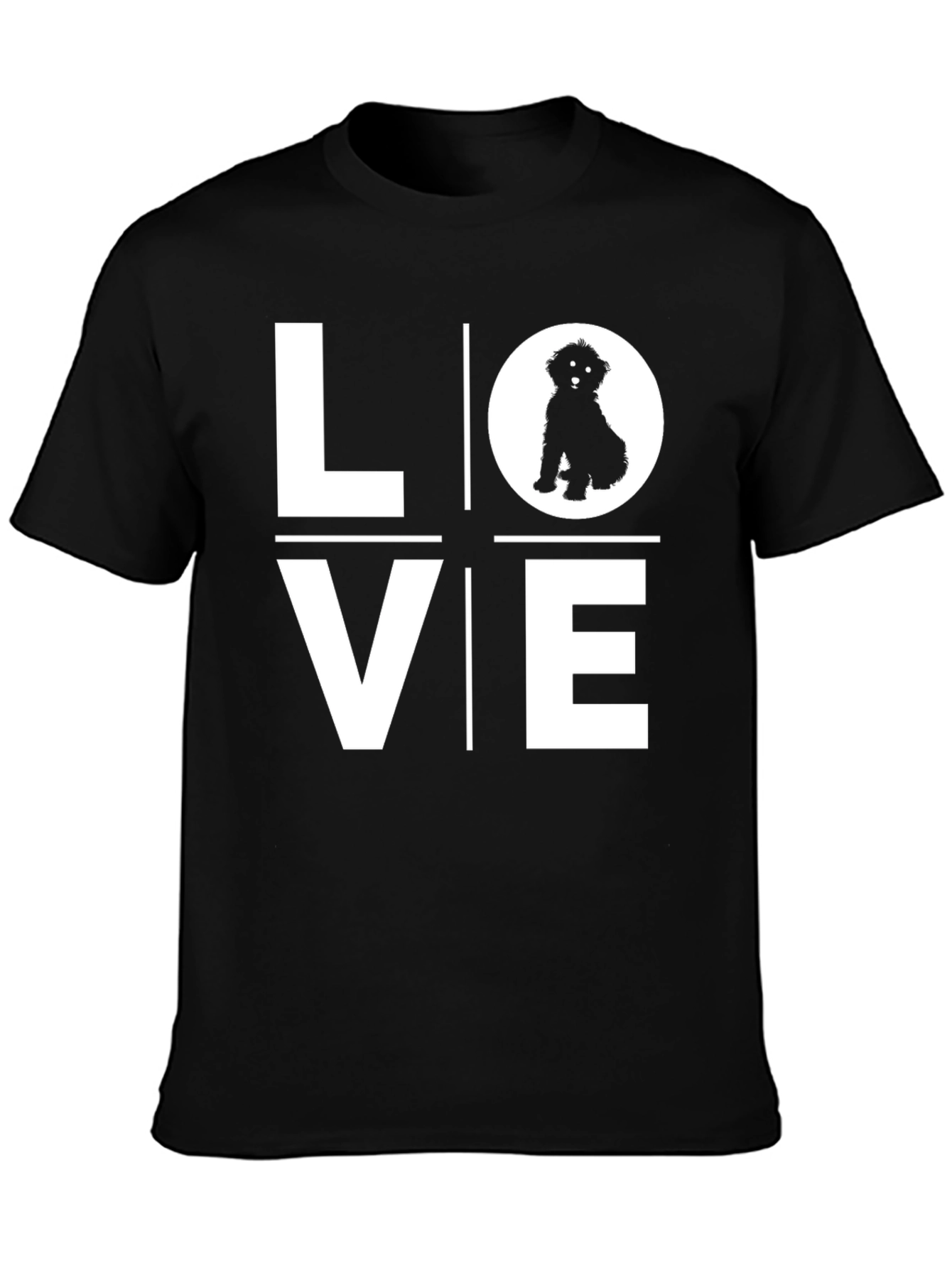 Love Dog T-Shirt - Black Cotton Blend Tee