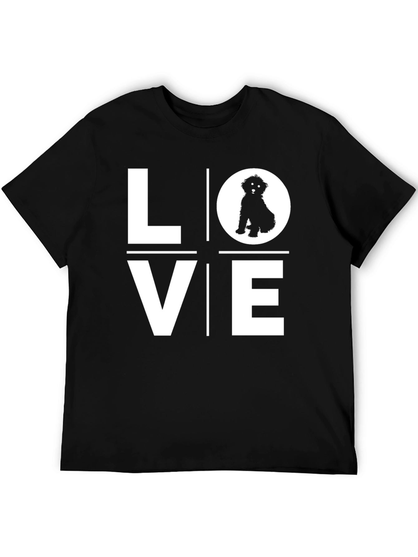 Love Dog T-Shirt - Black Cotton Blend Tee