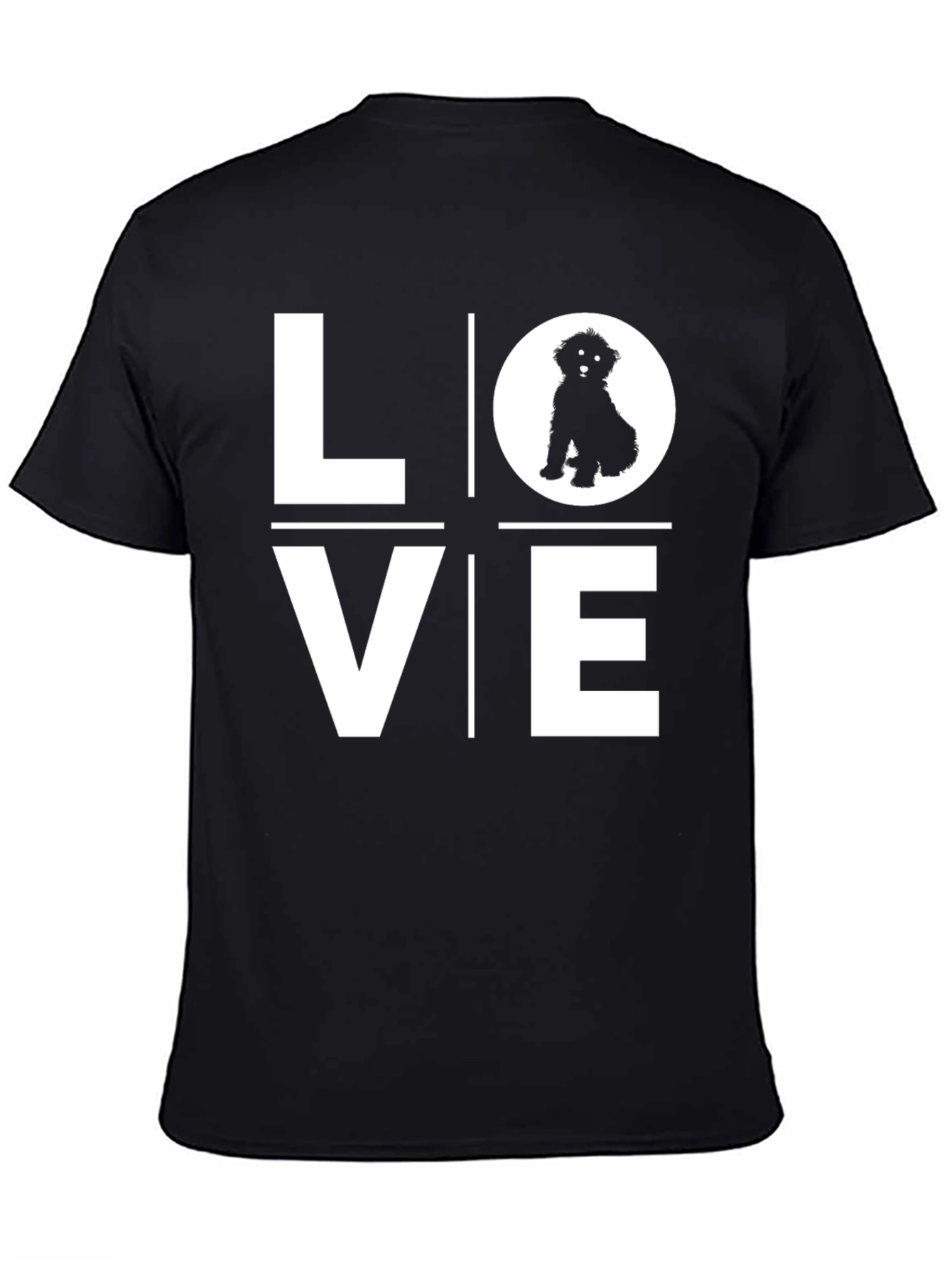 Love Dog T-Shirt - Black Cotton Blend Tee