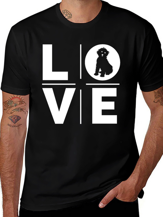 Love Dog T-Shirt - Black Cotton Blend Tee
