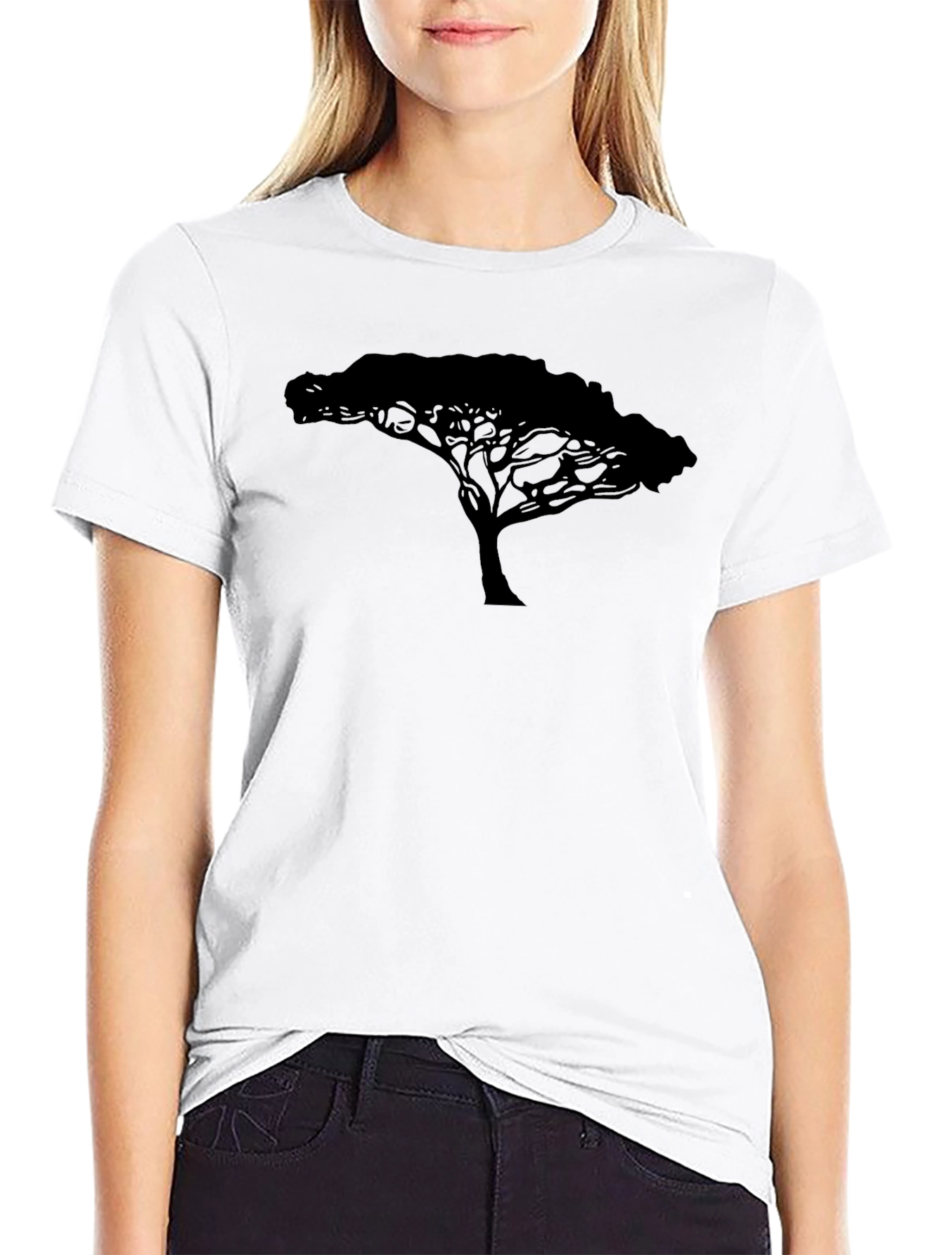 Silhouette Tree Graphic Tee - Black