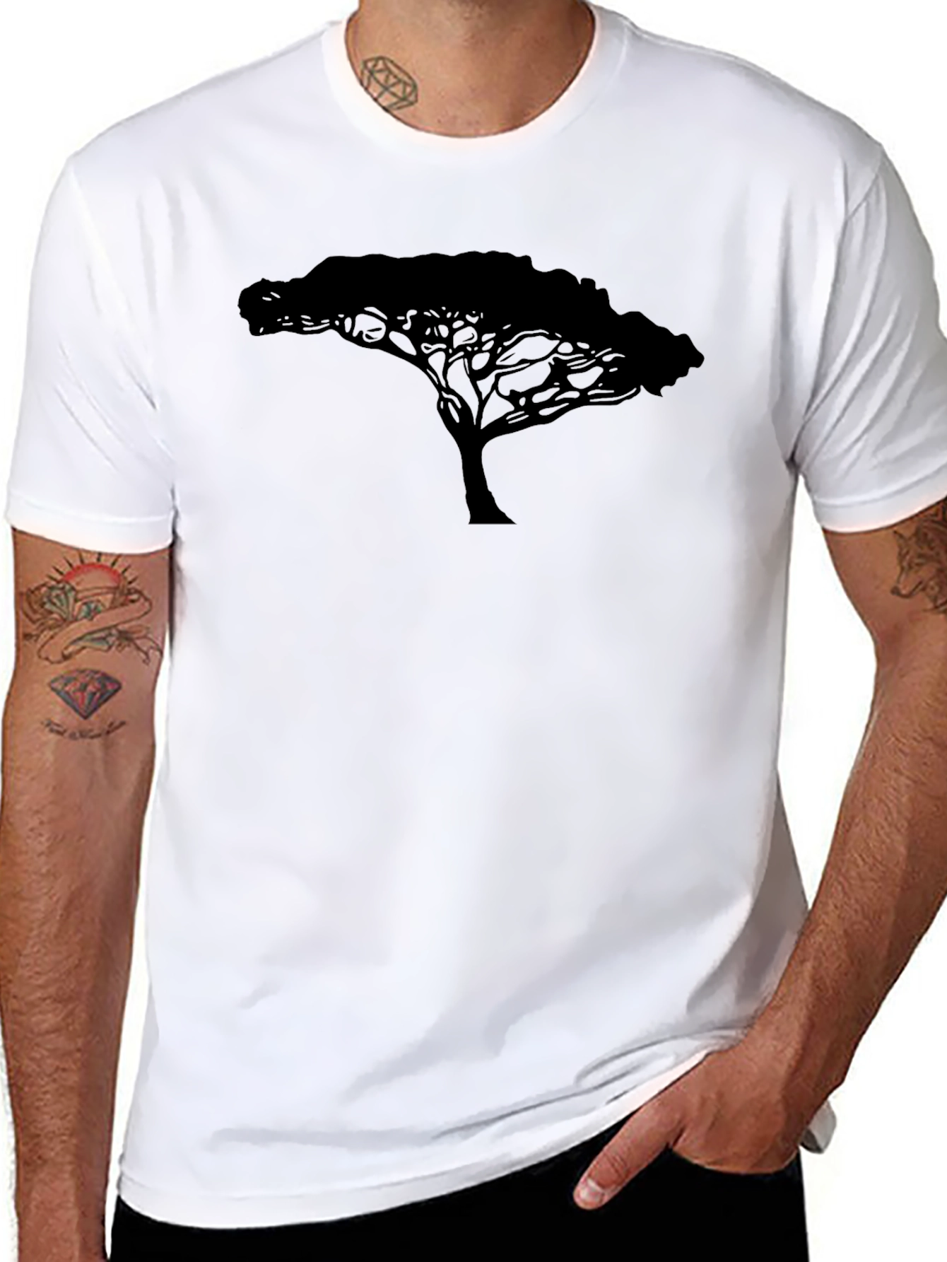 Silhouette Tree Graphic Tee - Black
