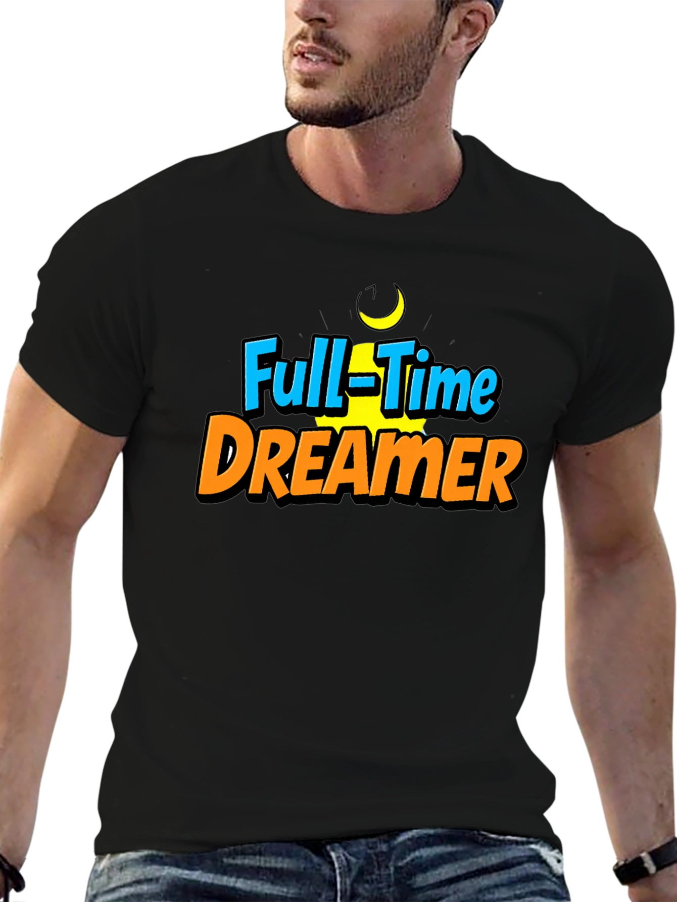 Full-Time Dreamer Graphic T-Shirt - Black