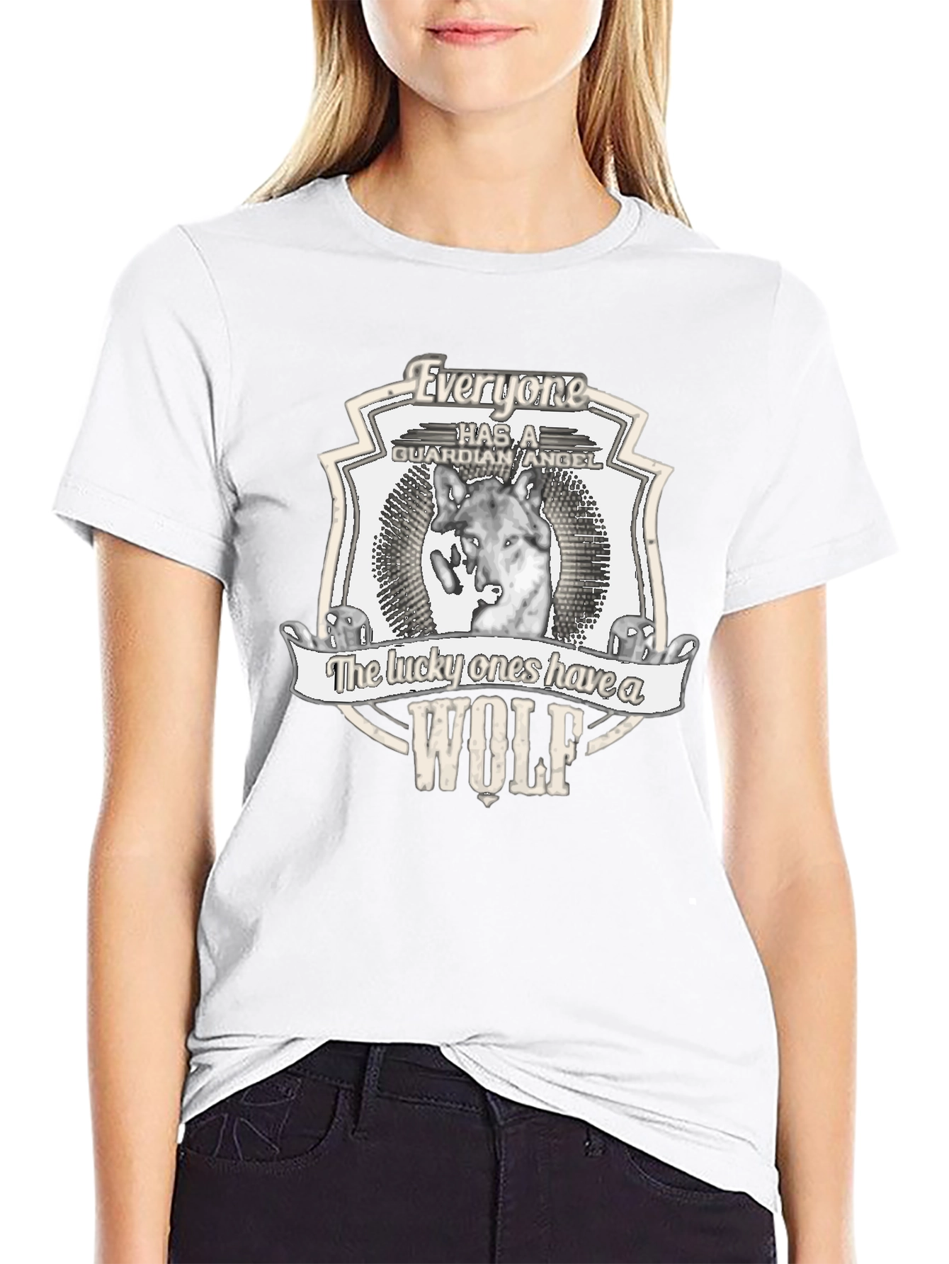 Wolf Guardian Angel Graphic T-Shirt