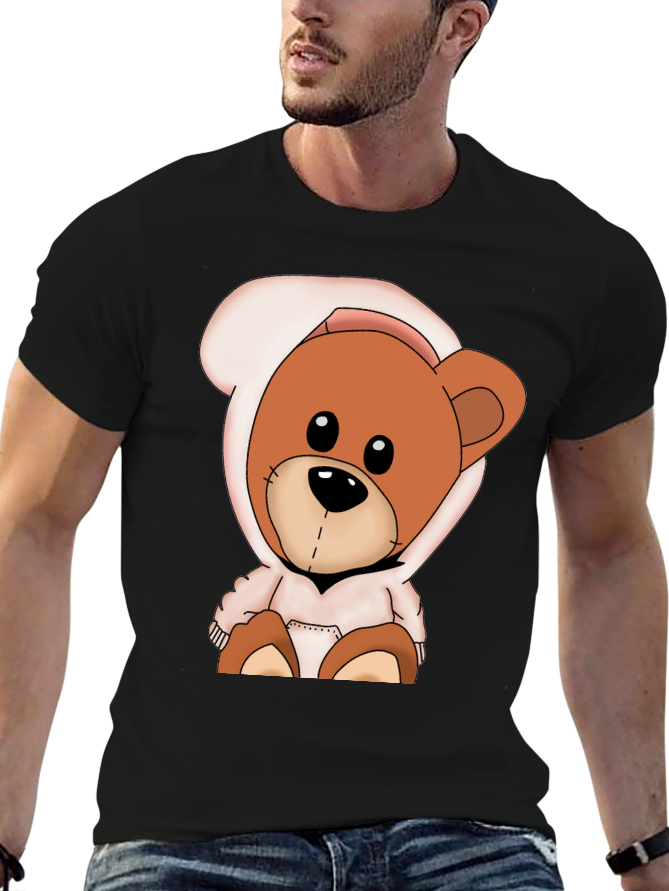 Teddy Bear Hoodie Graphic T-Shirt