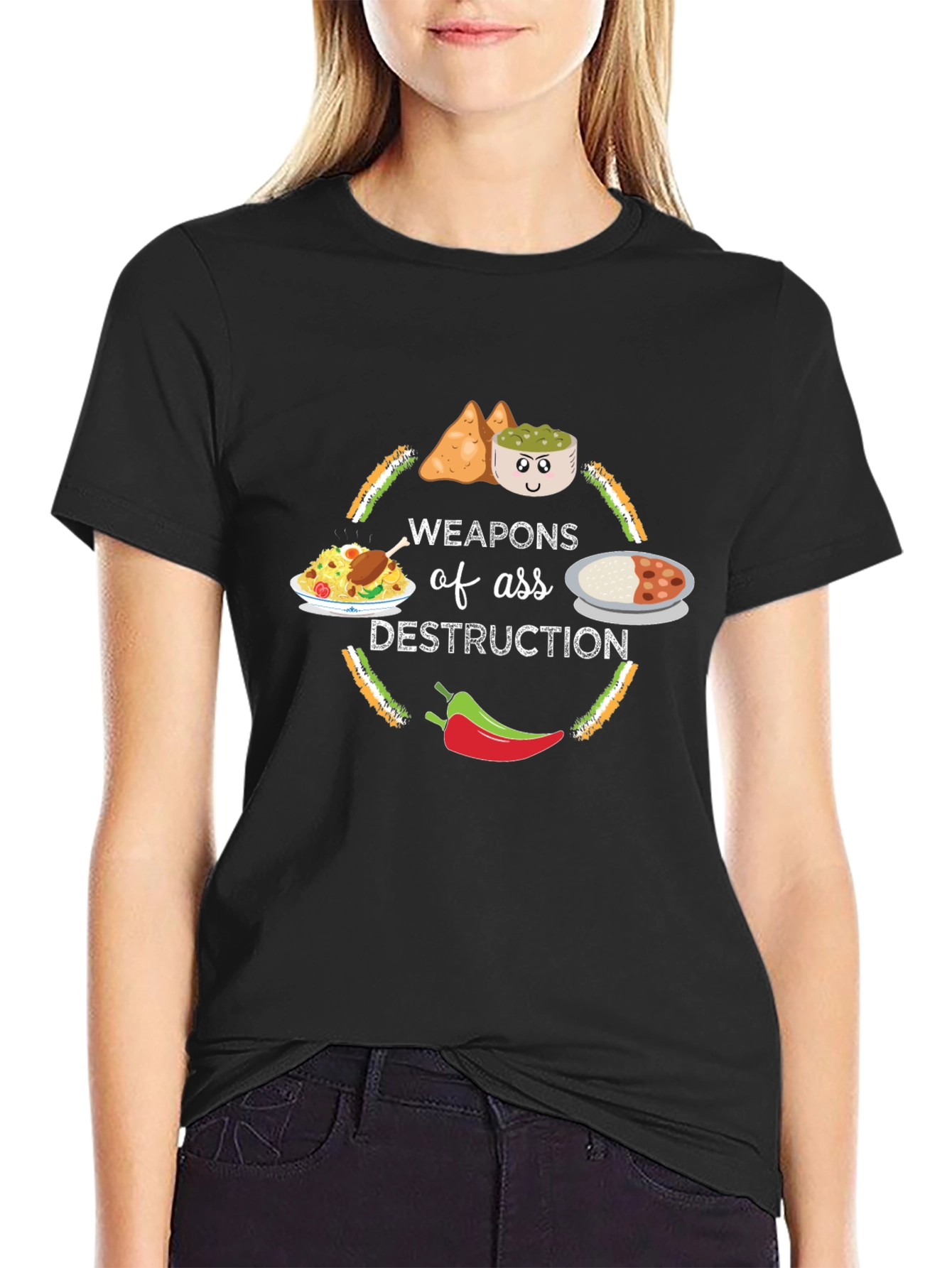 Weapons of Ass Destruction Funny Indian Food T-Shirt
