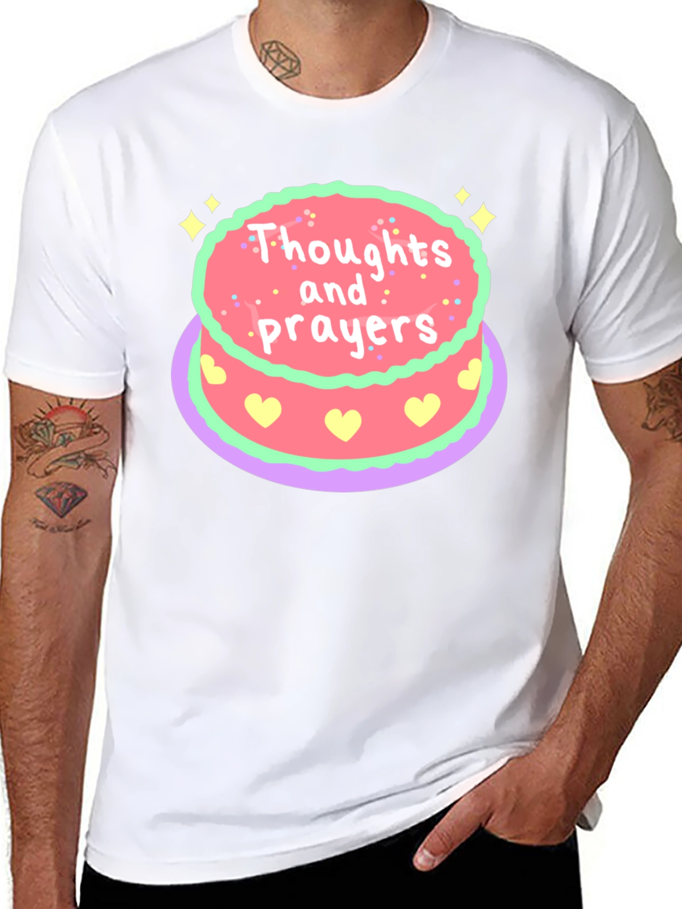 Thoughts & Prayers Cake Graphic Tee