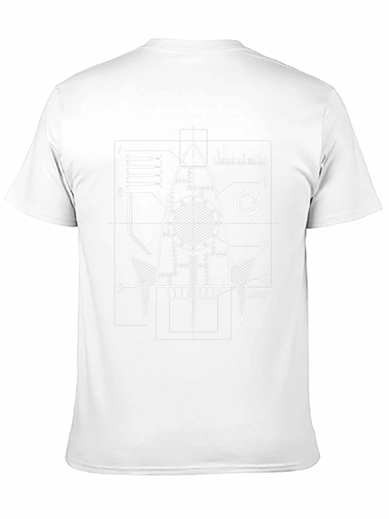 Blueprint Rocket Graphic T-Shirt - Black