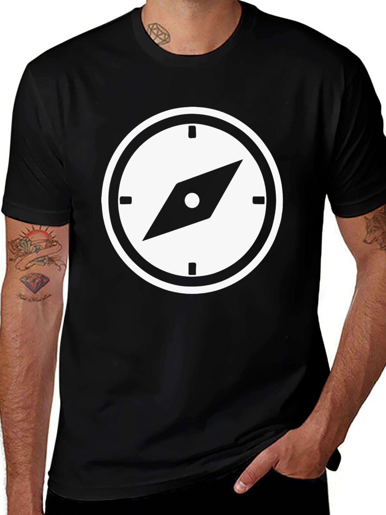 Compass Graphic Black T-Shirt