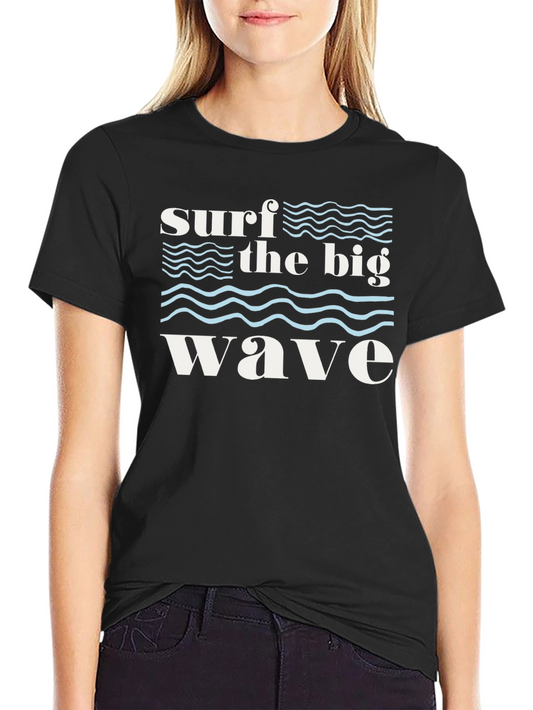 Surf the Big Wave Graphic T-Shirt - Black