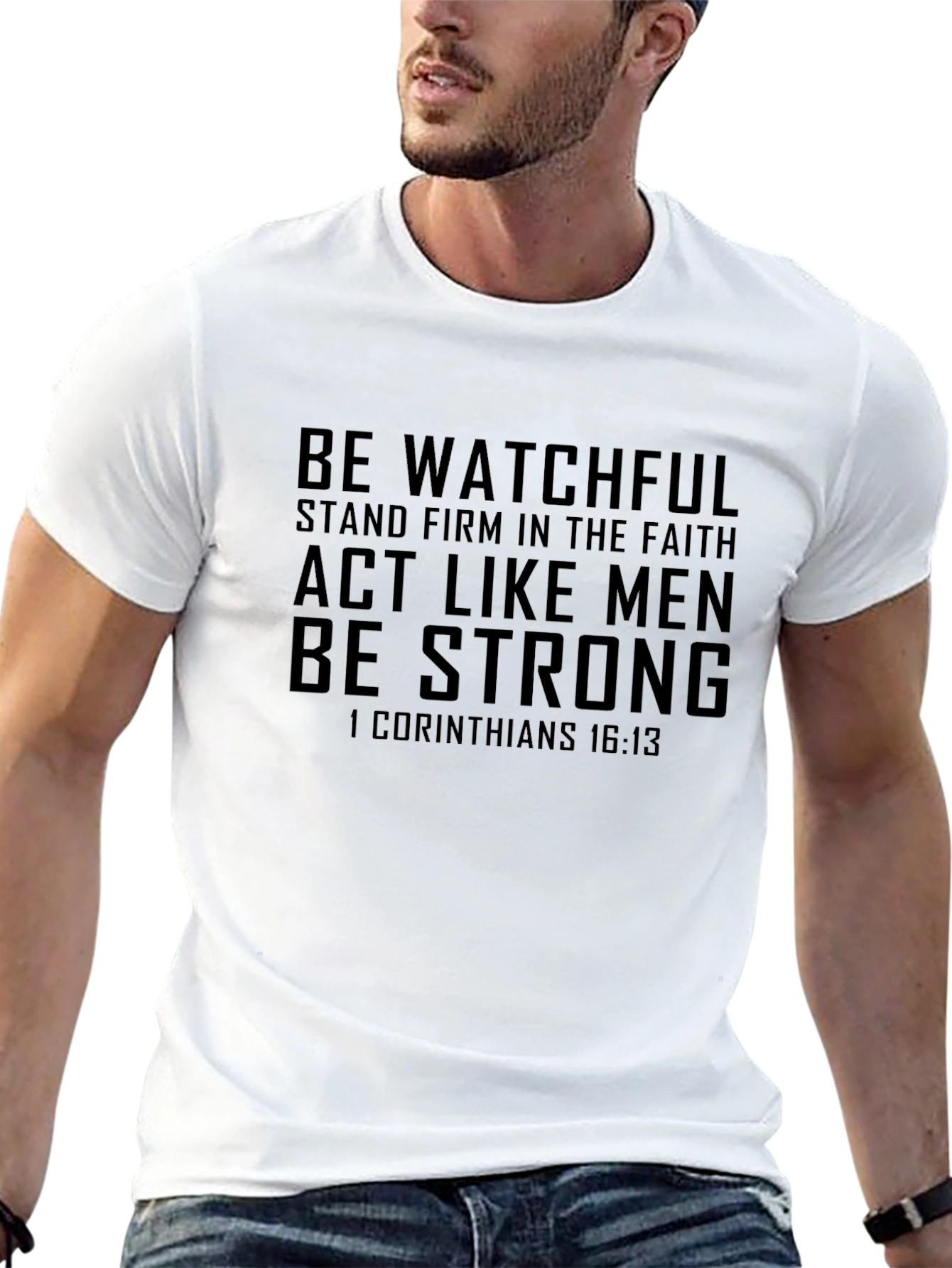 Be Watchful Christian T-Shirt - Mens Black Tee