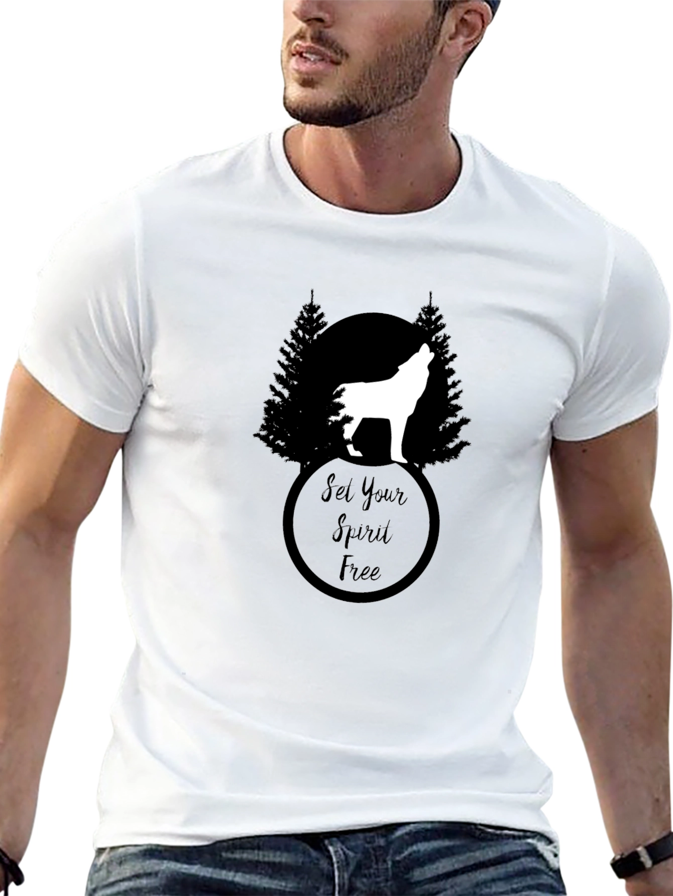 Set Your Spirit Free Wolf Graphic Tee