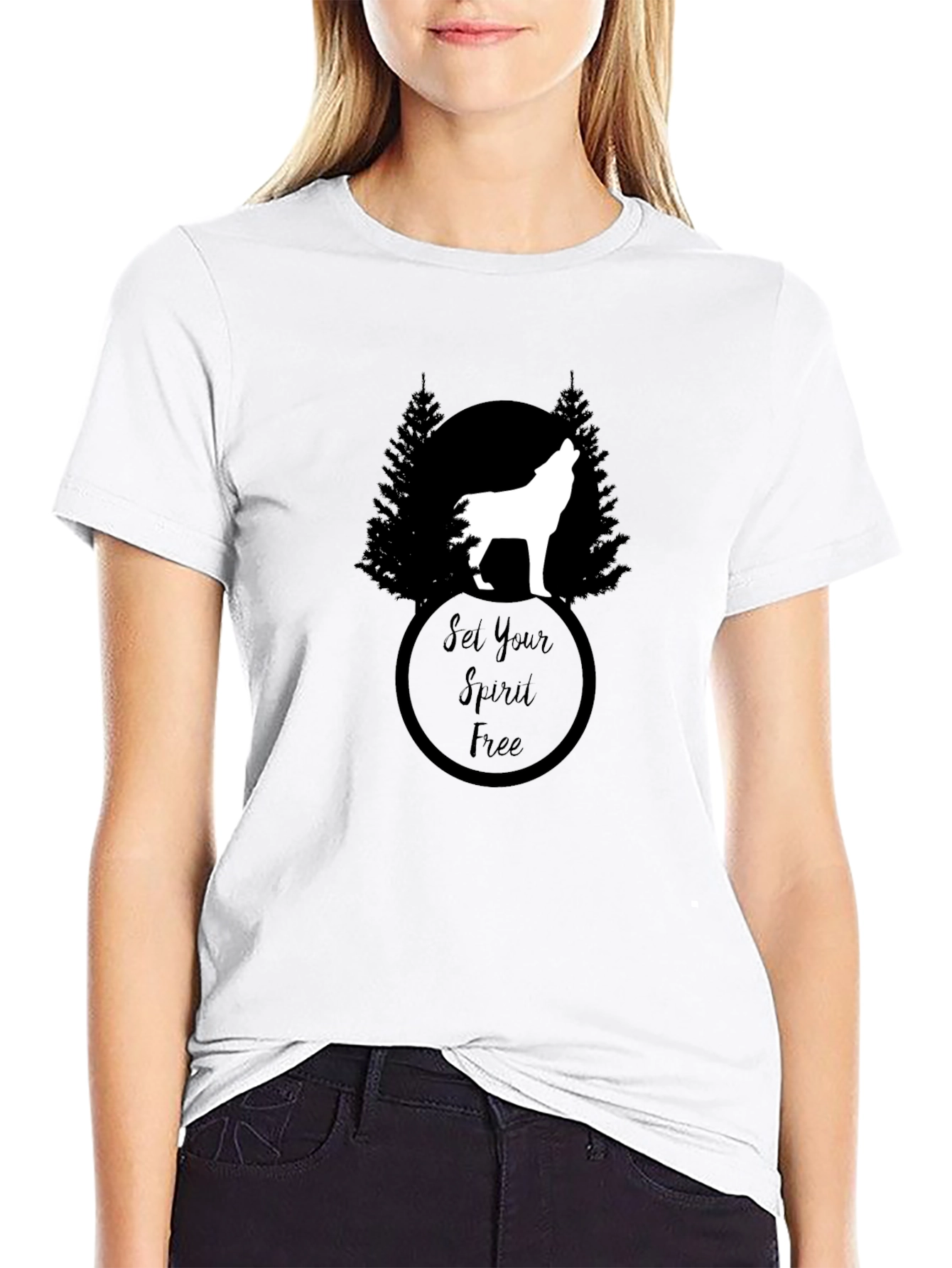 Set Your Spirit Free Wolf Graphic Tee