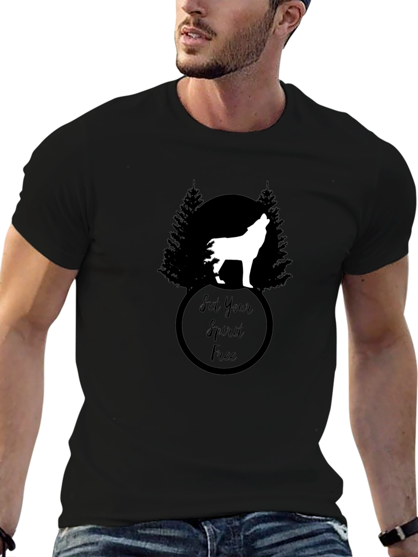 Set Your Spirit Free Wolf Graphic Tee